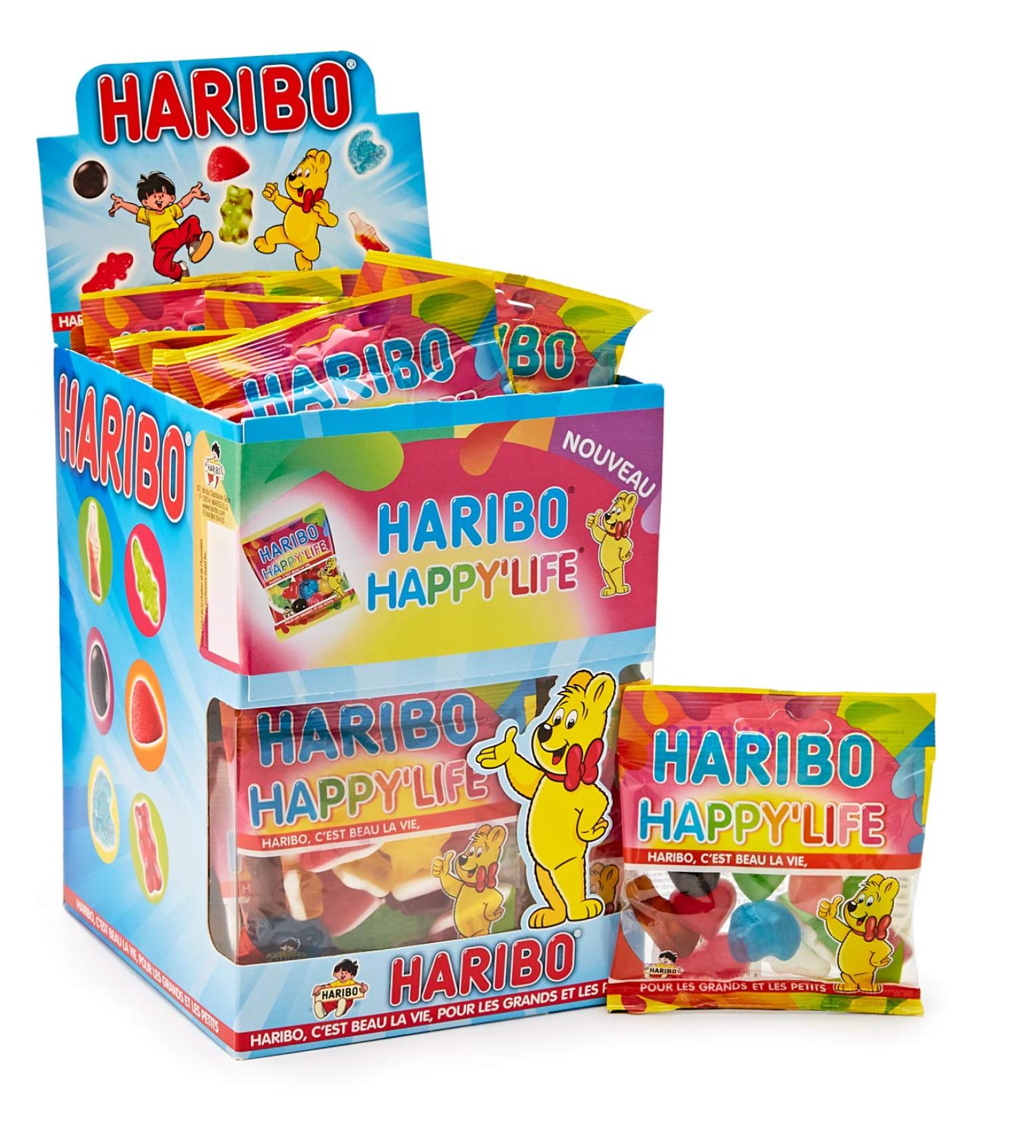 HARIBO Happy Life Ready to Sale Gummy Candy Assortment of 30 Sachets-40g - Total 1.2kg - Buy Online on GoSupps.com