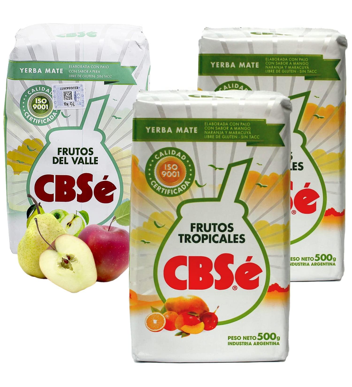 CBS Yerba Mat avec Fruits Tropicaux 2x0.5 kg + CBS Yerba Mat avec Fruits De La Vall e 0.5 kg |Th mat d'Argentine | Boisson revigorante et nergisante Tropical + Fruits de la Vall e 1 5 kg - Buy Online on GoSupps.com