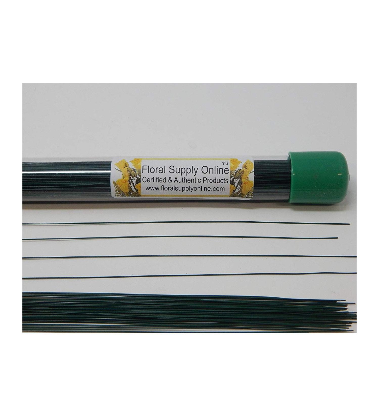 18 Floral Wire (18 Gauge) - 100 Pieces for DIY Wedding Crafts - Florist Stem Wire Green - Buy Online on GoSupps.com