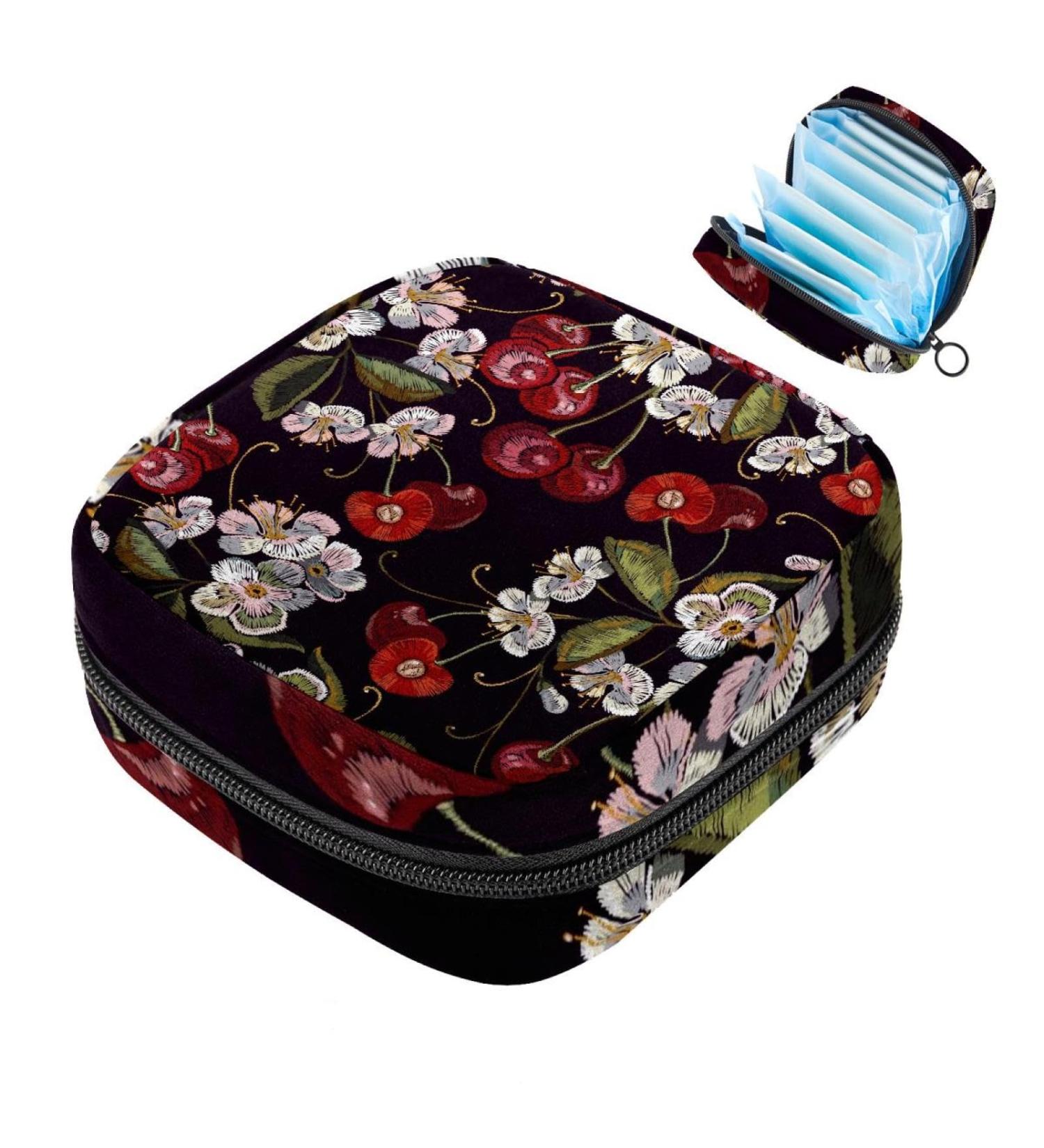 Muoooum Women's Menstrual Artery Zipper Bag - Embroidered Cherry Blossom Tampon Collection Bag for Girls - Color 7 - Buy Online on GoSupps.com