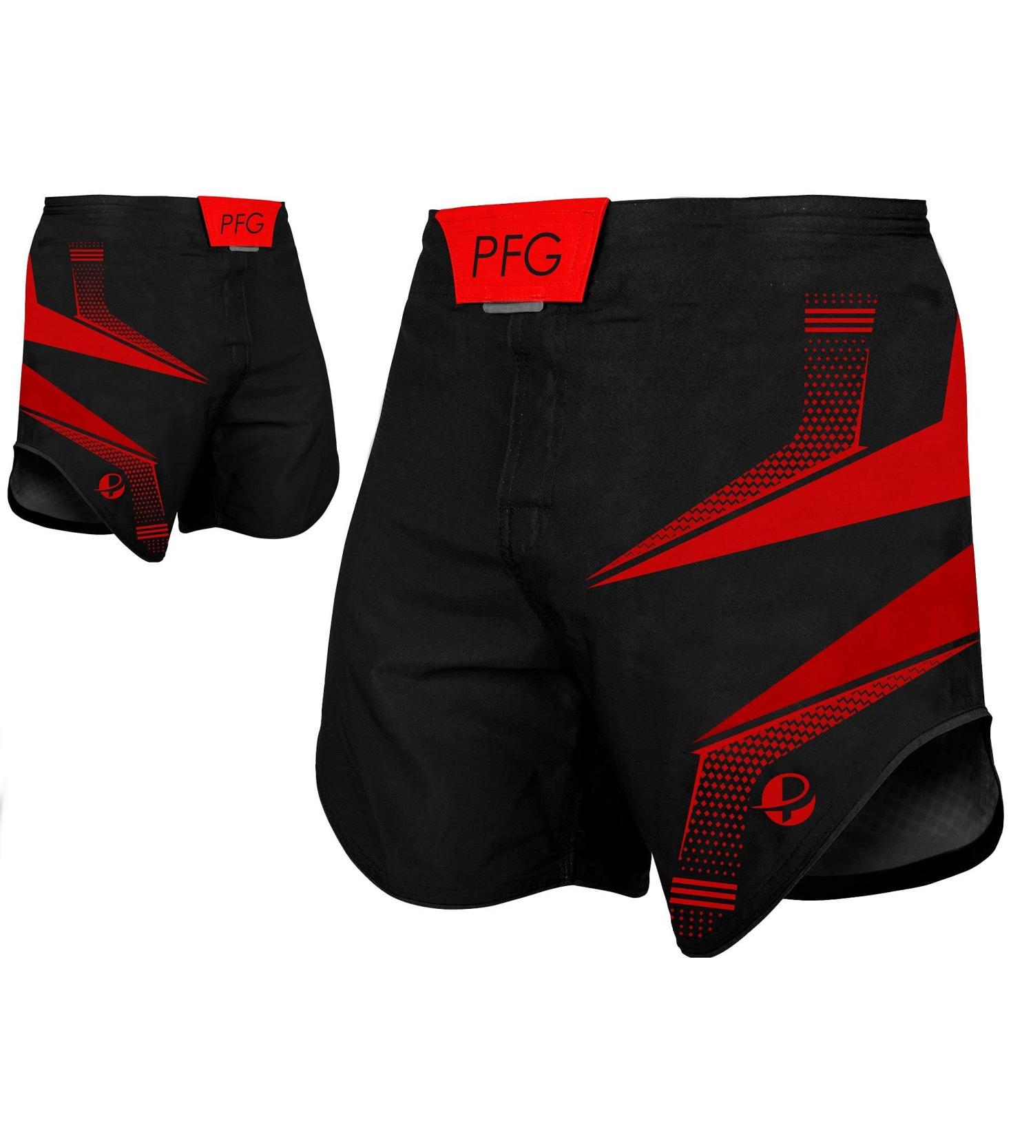 UFG Ultimate - Fight Shorts for Boxing MMA Muay Thai Training & Fight Black / Red 34