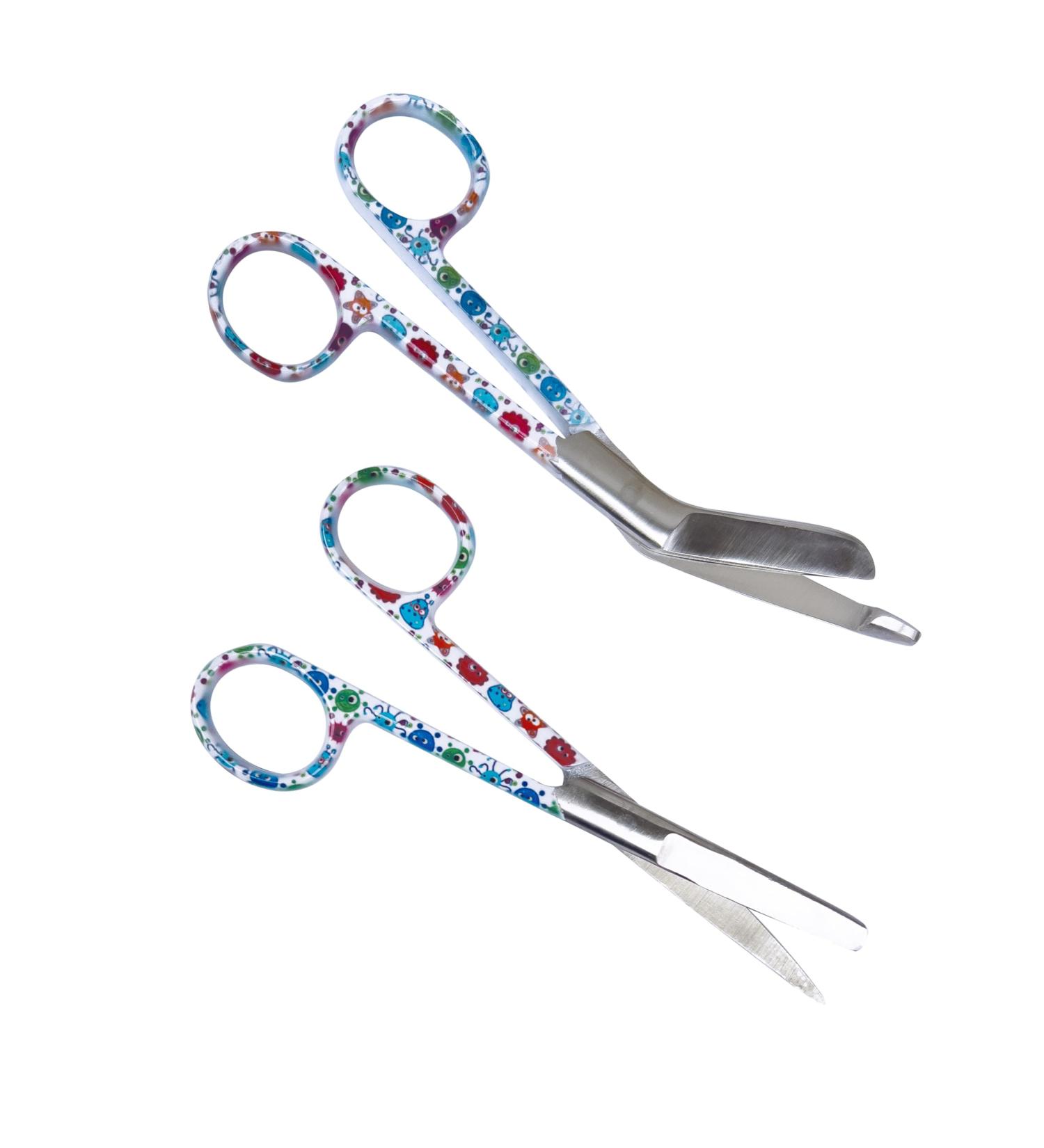 Nursing Scissors Set WITH ENGRAVING - Nurse Accessories - Gift (Cute Virus)