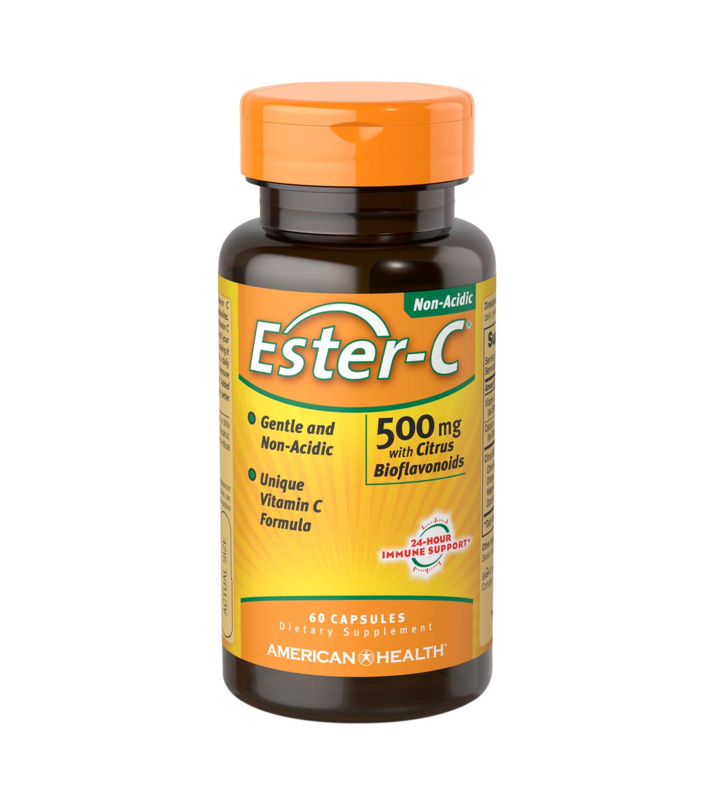 American Health Ester-C 500mg - 60 Capsules | Immune Support & Antioxidant - Buy Online on GoSupps.com