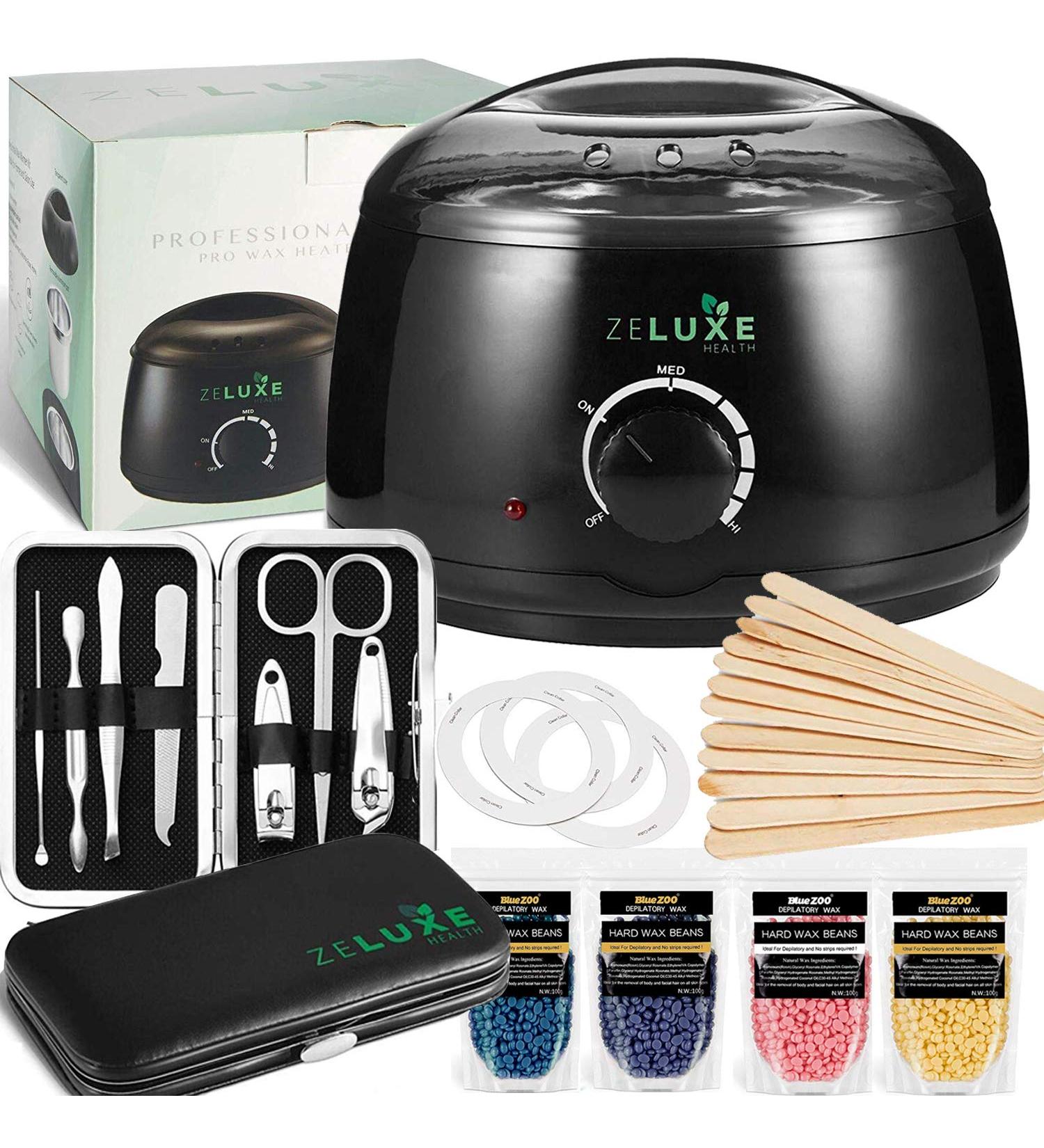 Waxing Kit For Women - Wax Warmer - Home Waxing Kit For Hair Removal - Manicure Set Included for Perfect Salon Hair Removal Results for Women & Men (UK Power Adaptor) - Buy Online on GoSupps.com