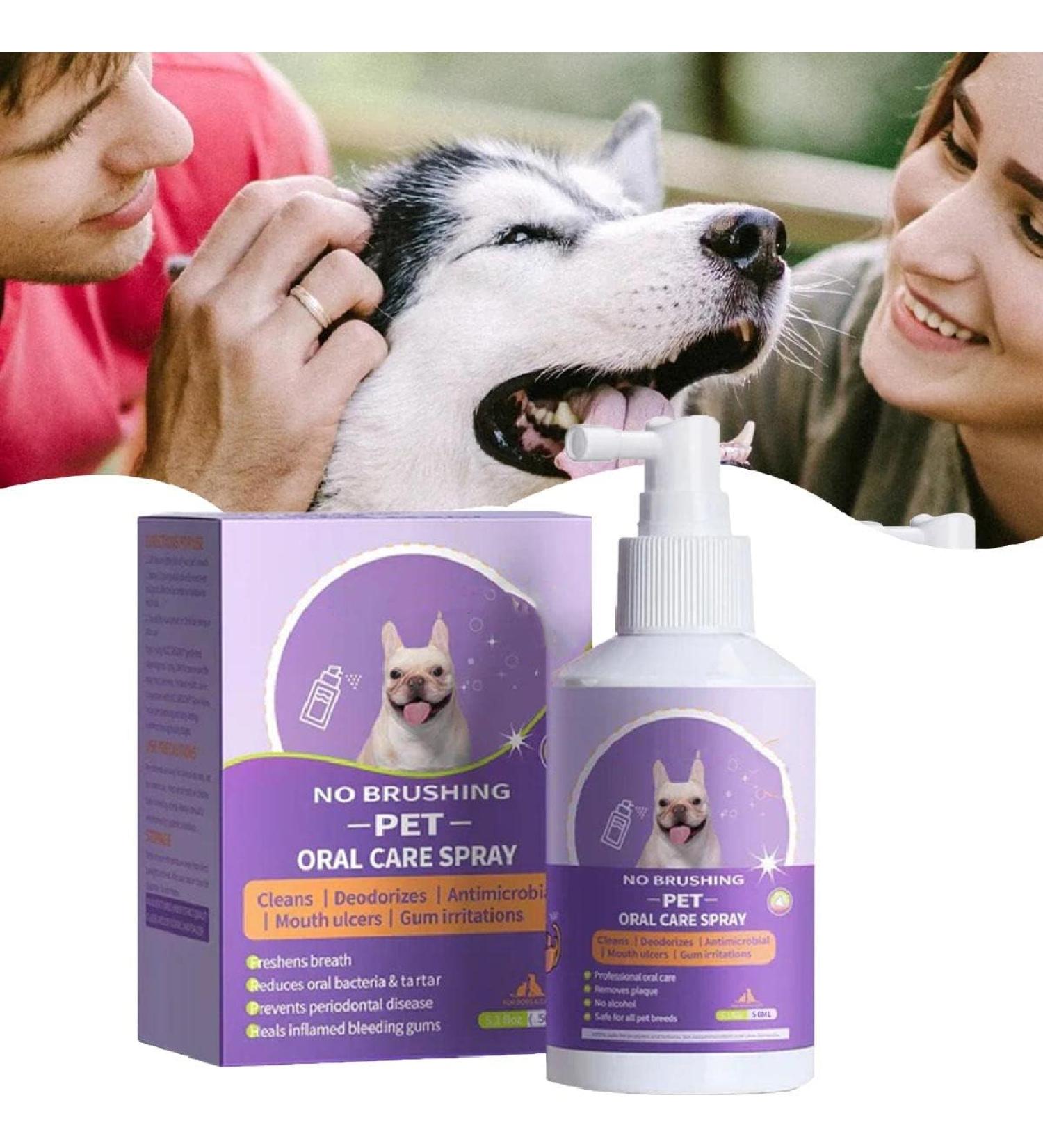 Pet Clean Teeth Cleaning Spray for Dogs & Cats Dog Mouth Spray Targets Tartar & Plaque Eliminate Bad Breath Without Brushing (1pcs) - Buy Online on GoSupps.com