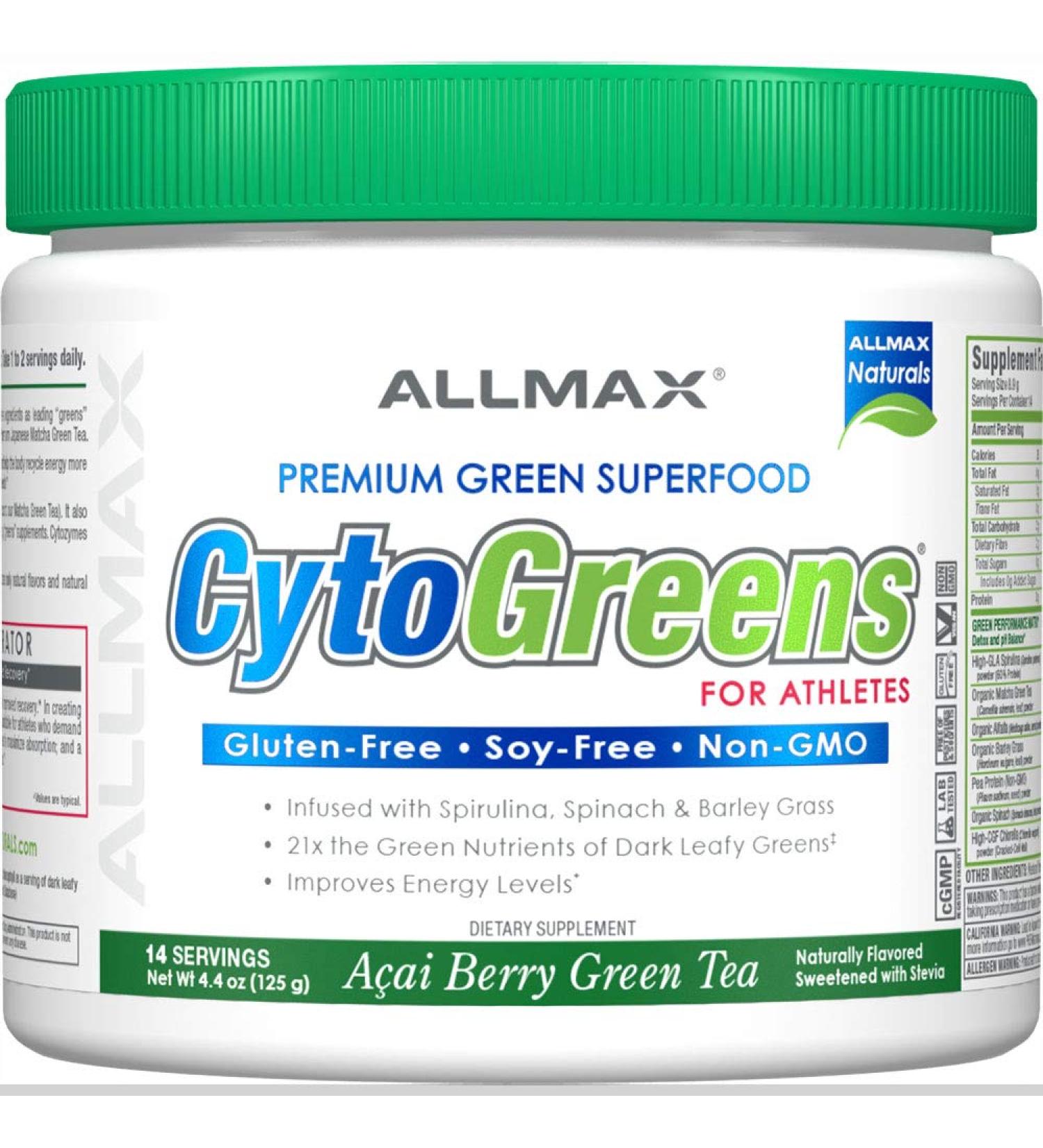 ALLMAX Naturals CYTO-Greens Premium Green Superfood Acai Berry Green Tea 14 Servings - Buy Online on GoSupps.com