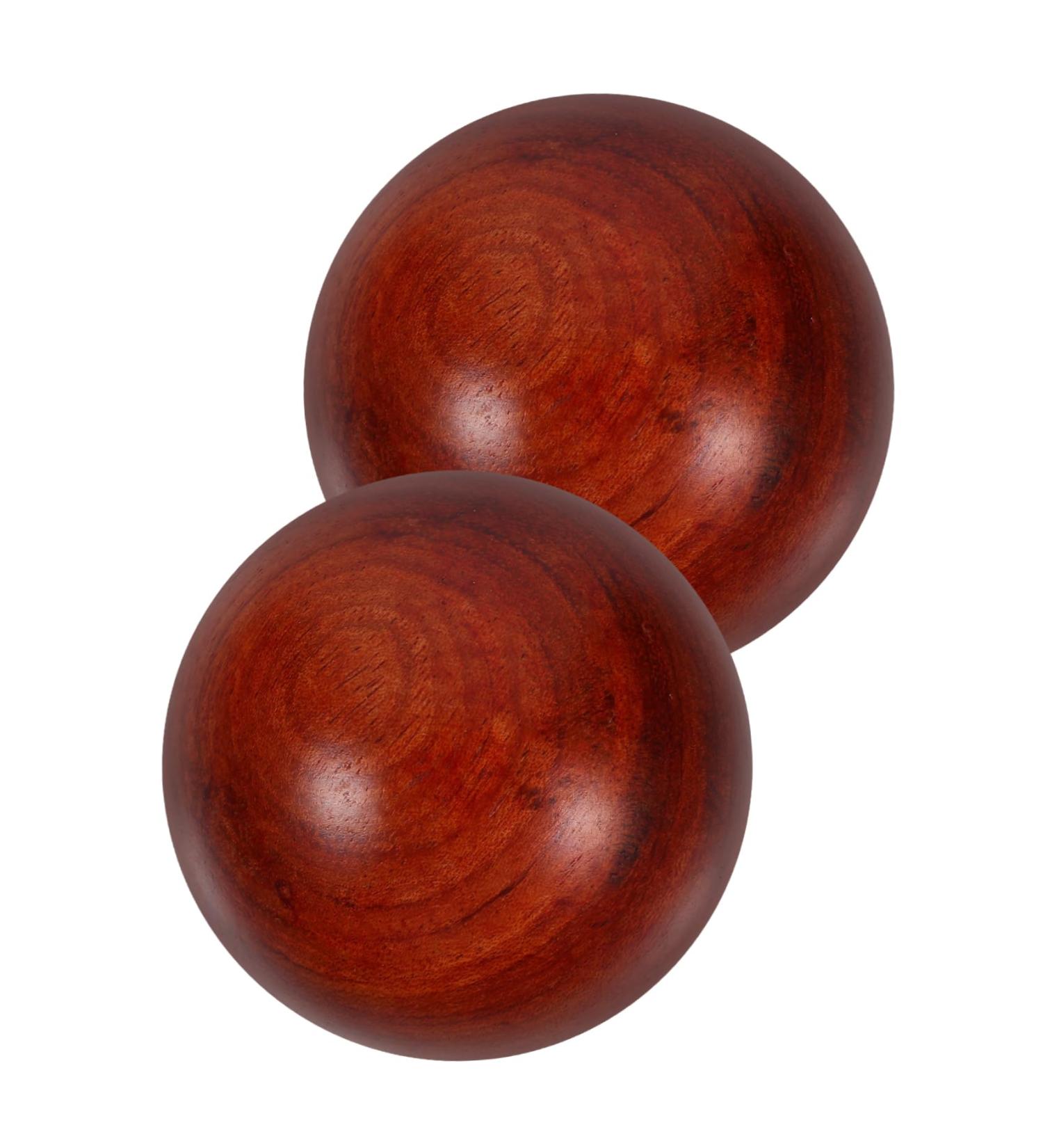 Solustre 4-Piece Wooden Massage Ball Set - Stress Relief & Muscle Stretching | Chinese Handcrafted Gymnastics Balls - Buy Online on GoSupps.com