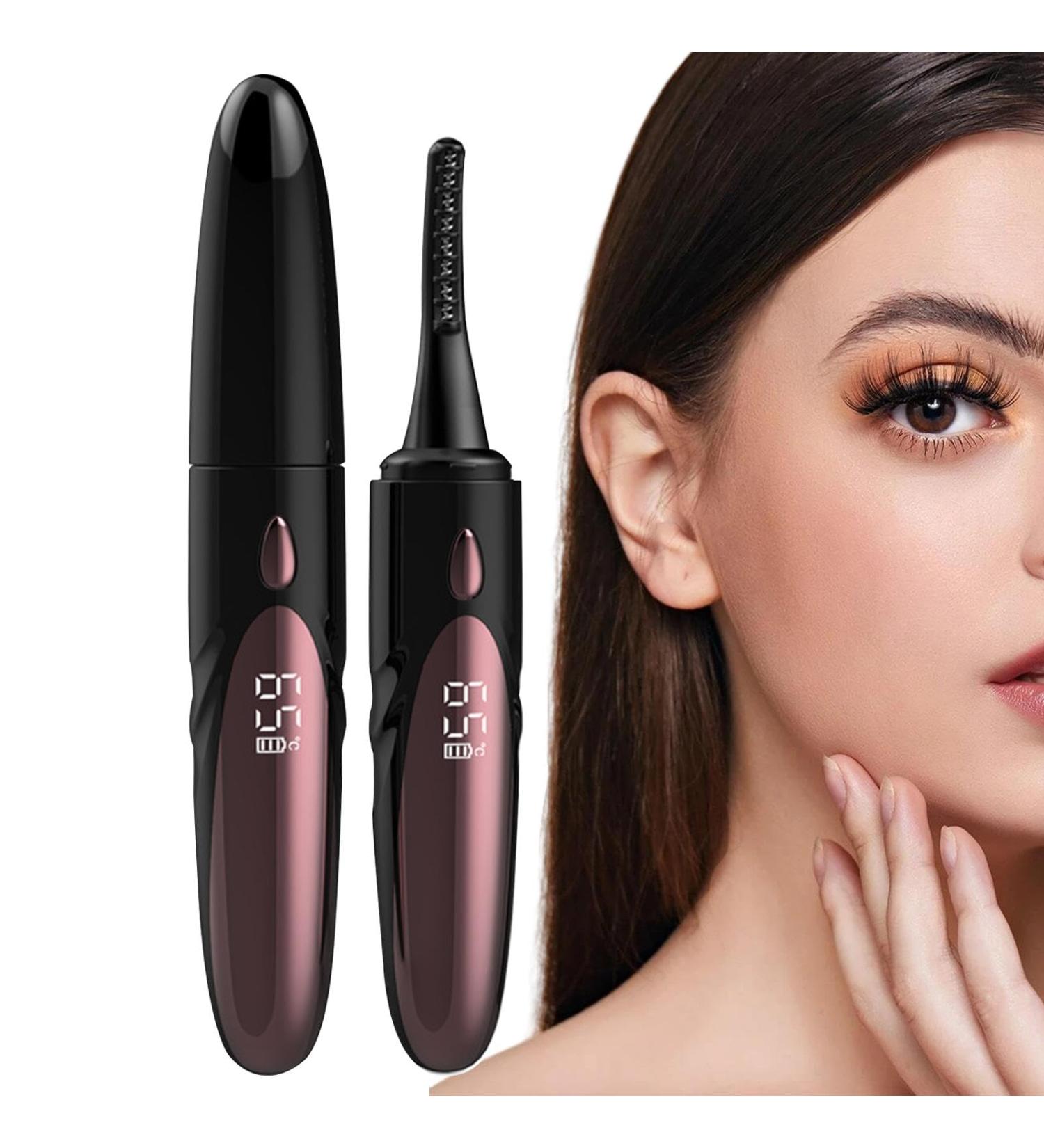Electric Eyelash Curler Heated Electric Lash Curler with Comb - 4 Temperature Settings Mini Lash Curler Double-Sided Anti-Scald Eye Makeup Tools for Women Girls Black - Buy Online on GoSupps.com