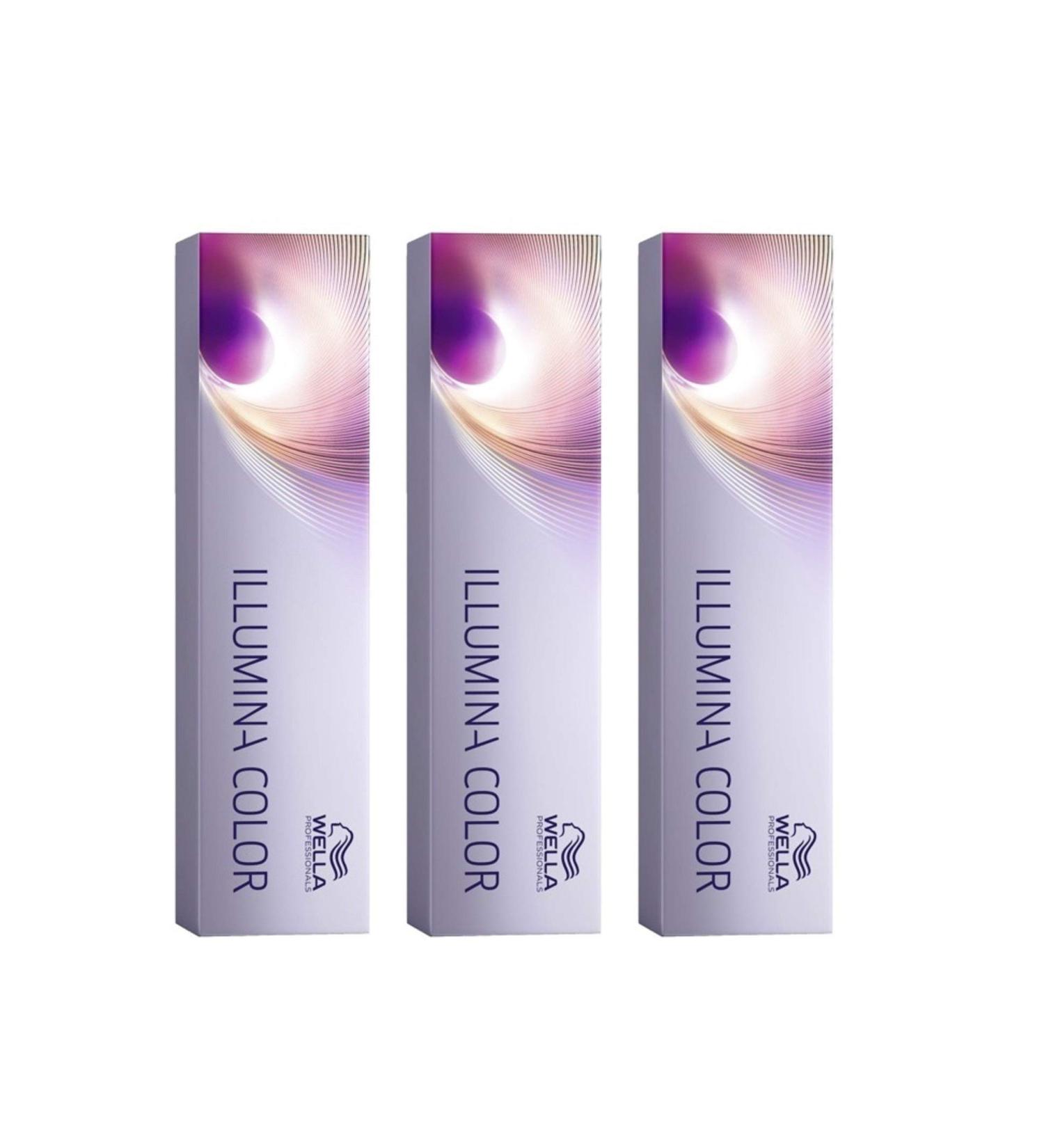 Pack of 3 Wella Illumina Color 7/3 medium blonde/gold
