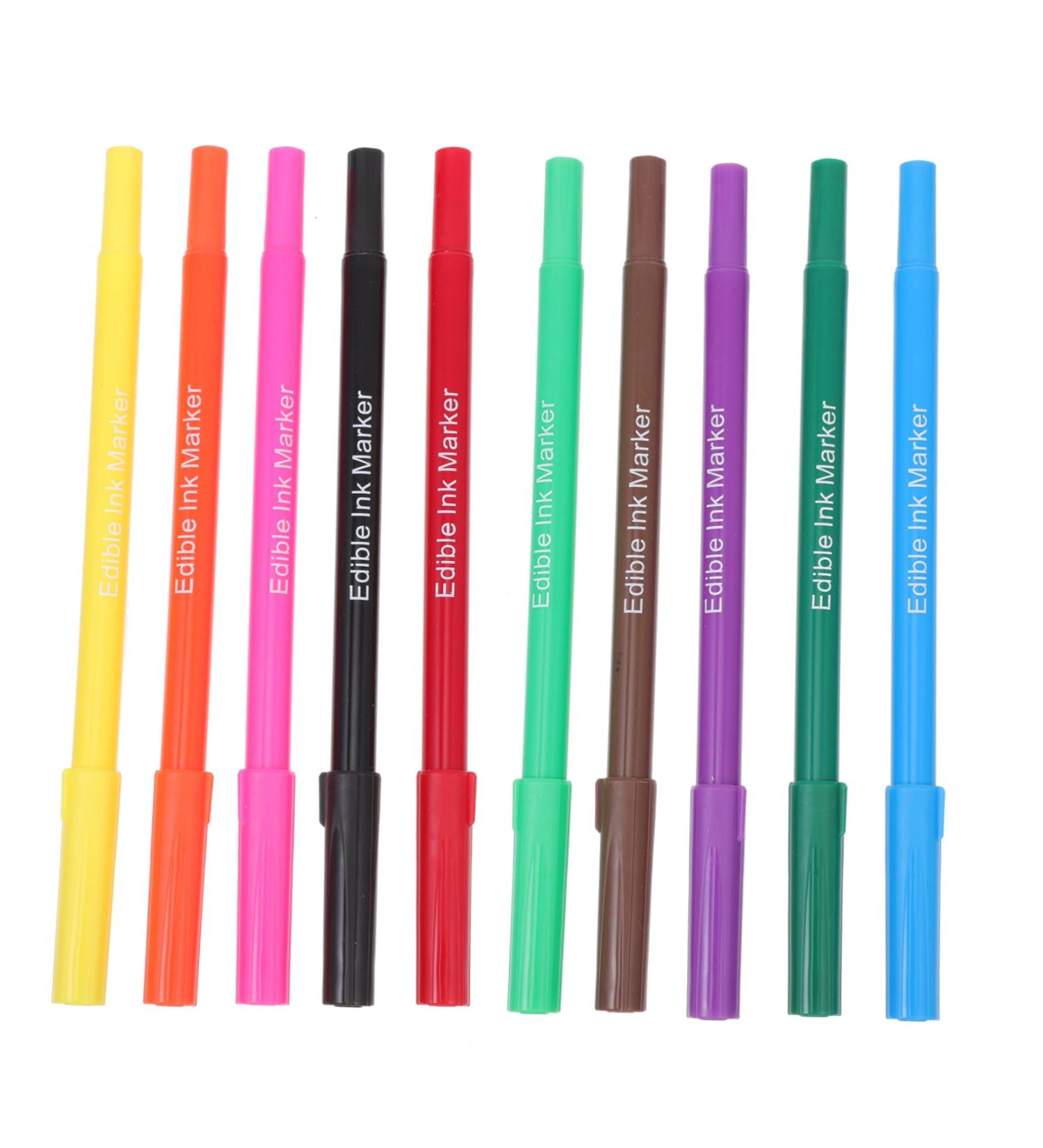 PLAFOPE 10pcs Baking Pen Marker Pen Fine Tip Edible Pen Food Coloring Marker Colored Gel Pens Plastic - Buy Online on GoSupps.com