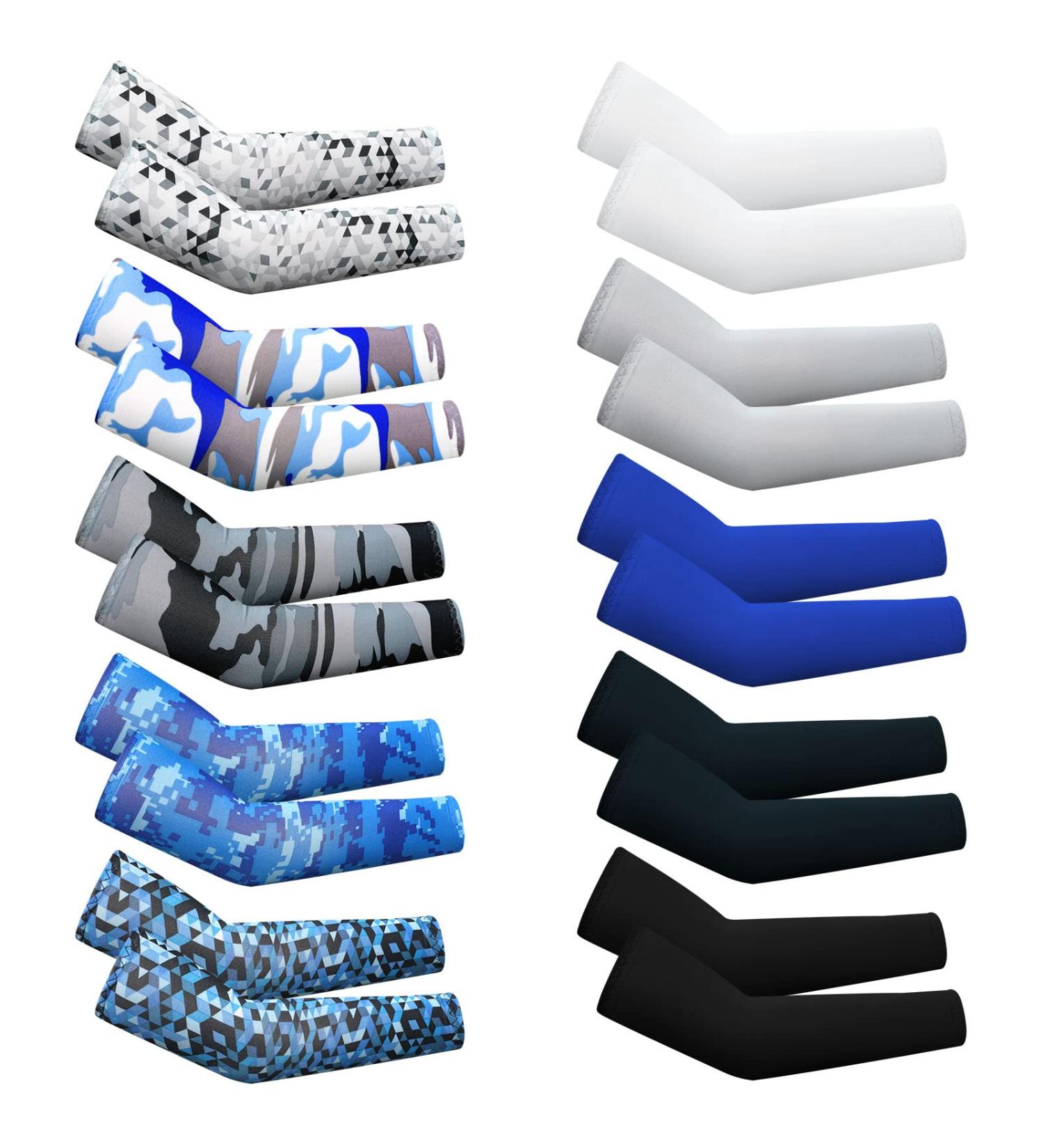 Xuhal Kids Arm Compression Sleeves - 10 Pairs | UV Sun Protection & Cooling | Dark Color - Buy Online on GoSupps.com