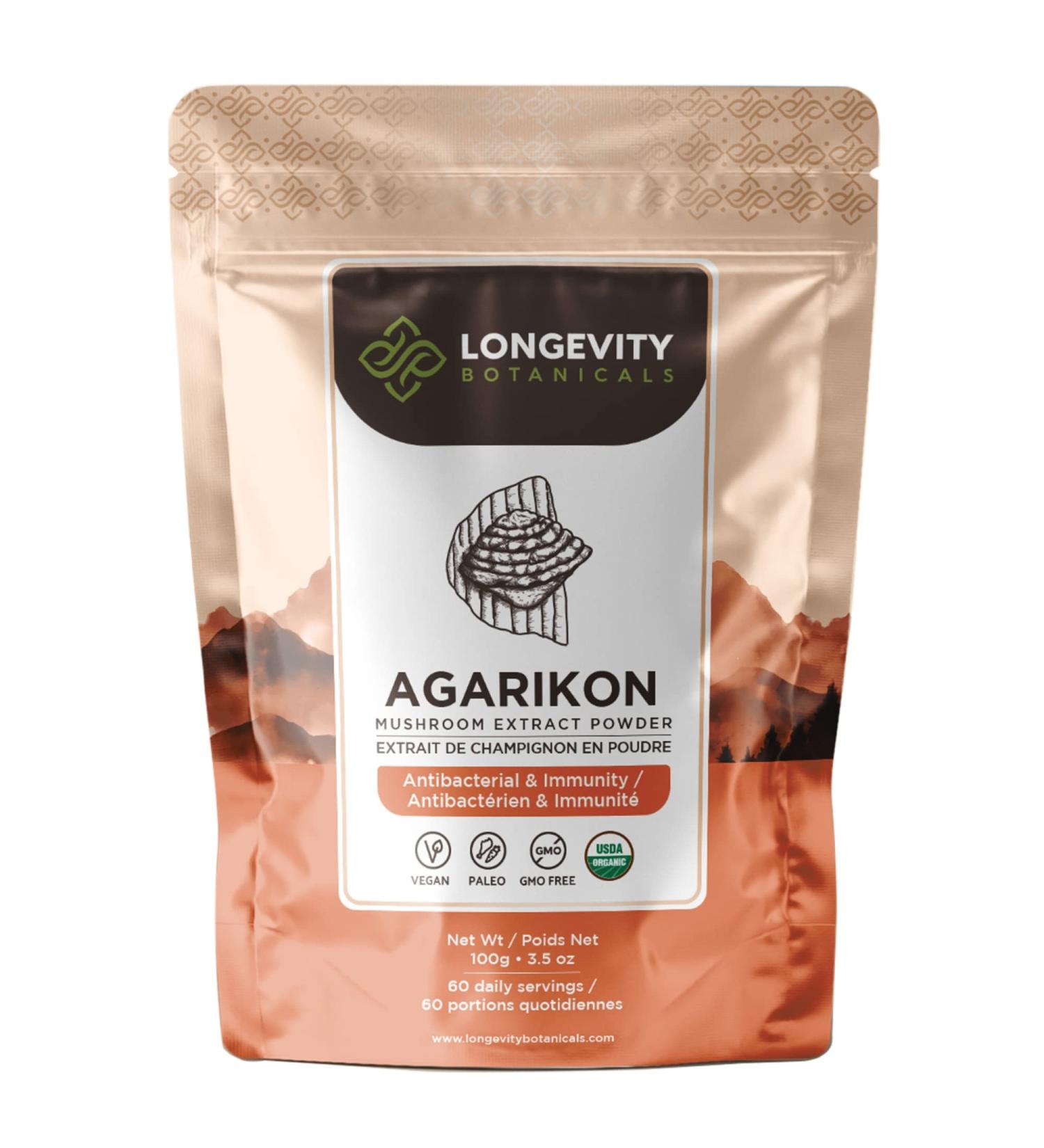 Longevity Botanicals Organic Agarikon Mushroom Powder - 100% Fruiting Body - 100g - Buy Online on GoSupps.com