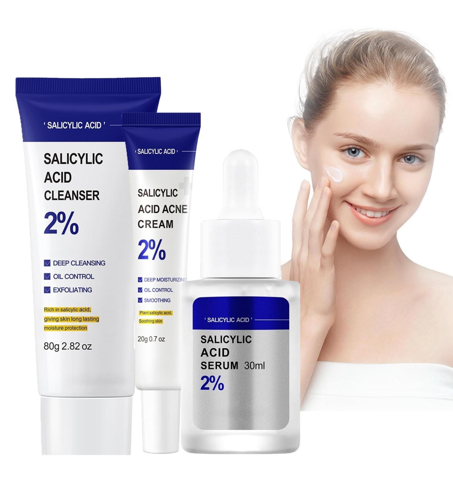 Salicylic Acid Skin Care Set - Skin Care Sets & Kits for Facial Cleanser Face Serum Face Cream - Anti-Aging & Anti-Wrinkle Skincare Set - Teenage Girls Gifts - Gifts for Teenage Girls - Skin Care - Buy Online on GoSupps.com