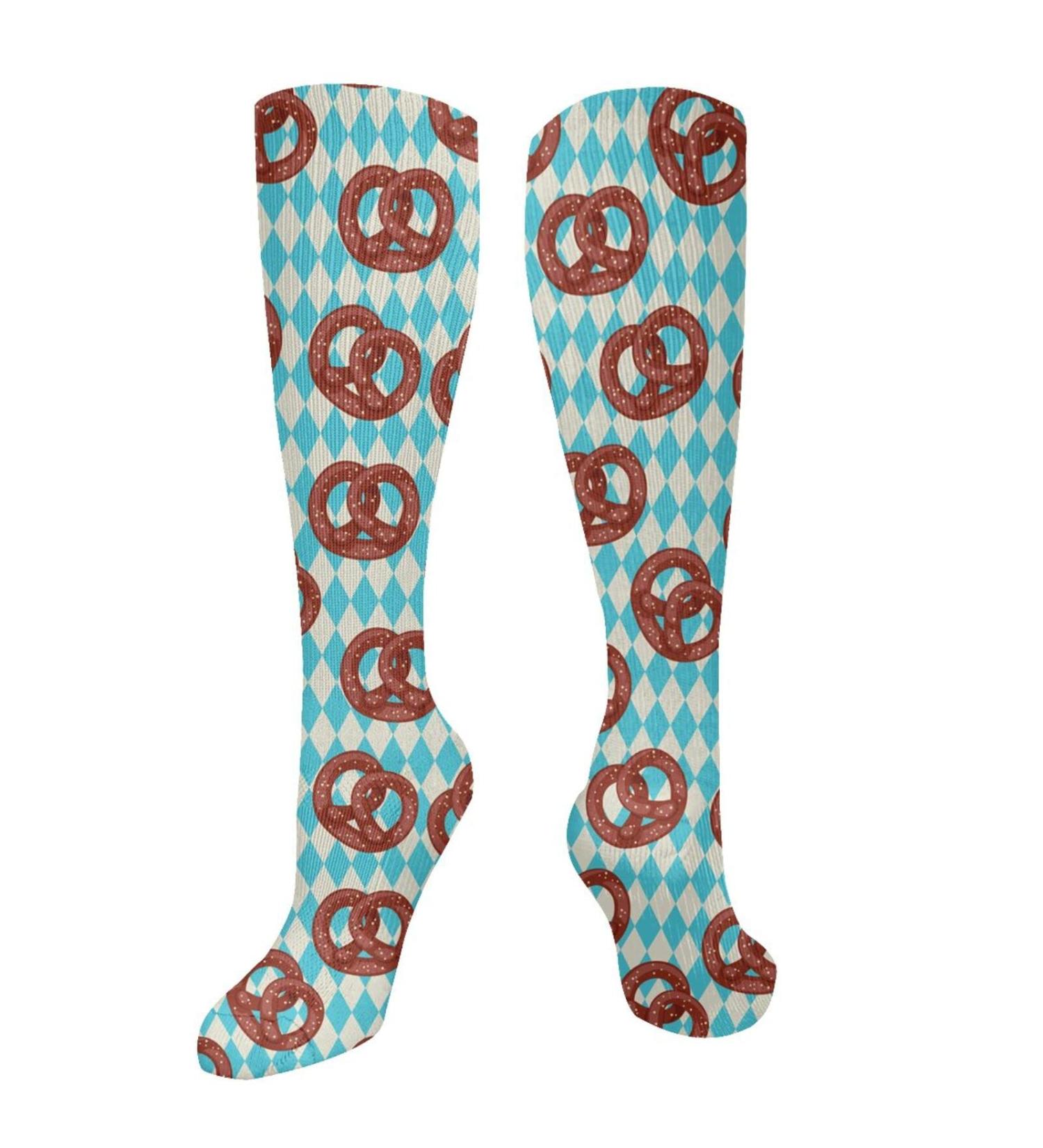 Salty Pretzels Diamond Compression Socks for Men & Women - 15-20 mmHg Circulation Support for Running & Cycling - Buy Online on GoSupps.com