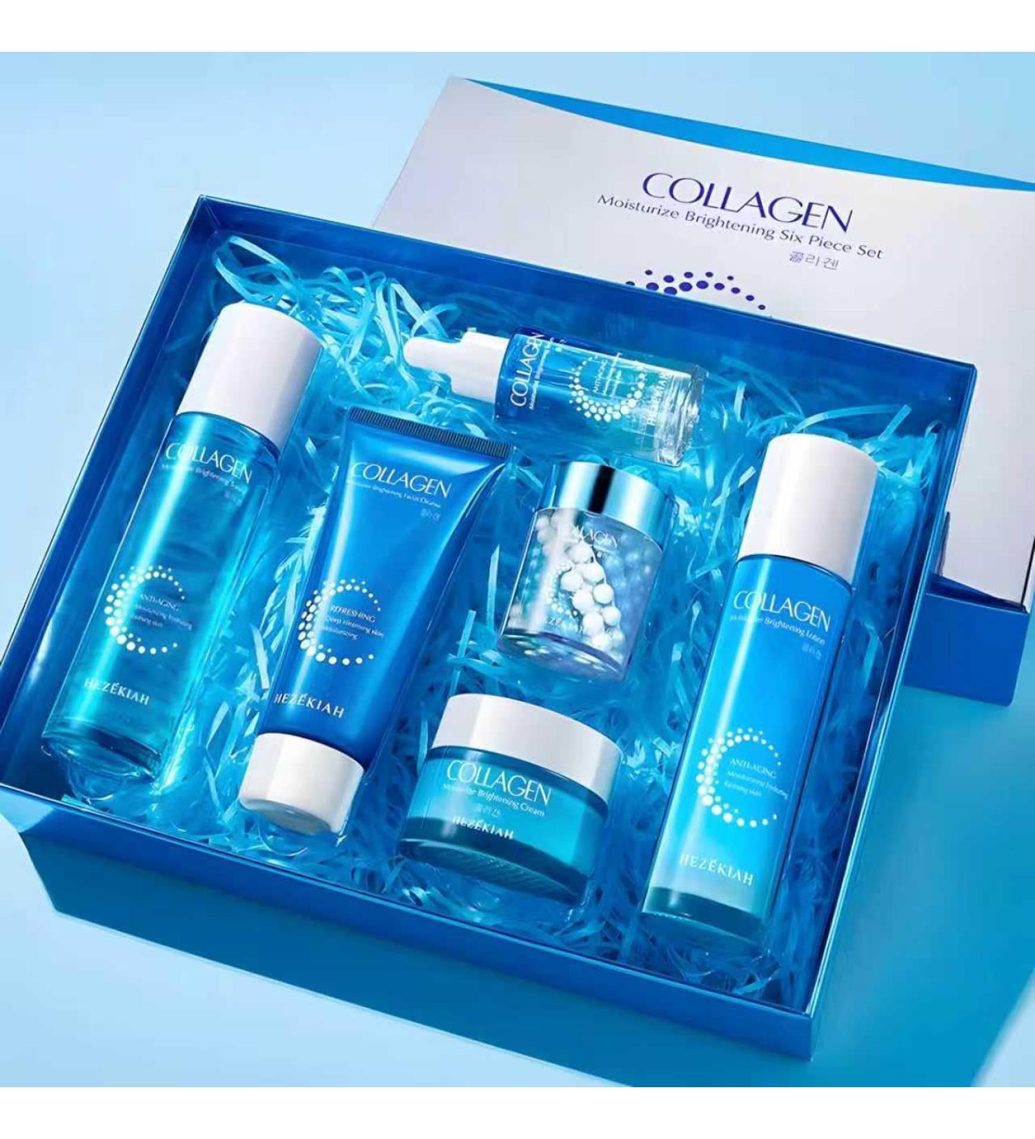 6 Pcs Collagen Skin Care Set for Teen Girls Hydrating Skincare Set with Cleanser Toner Lotion Serum Cream & Eye Cream for Teens & Women  - Buy Online on GoSupps.com