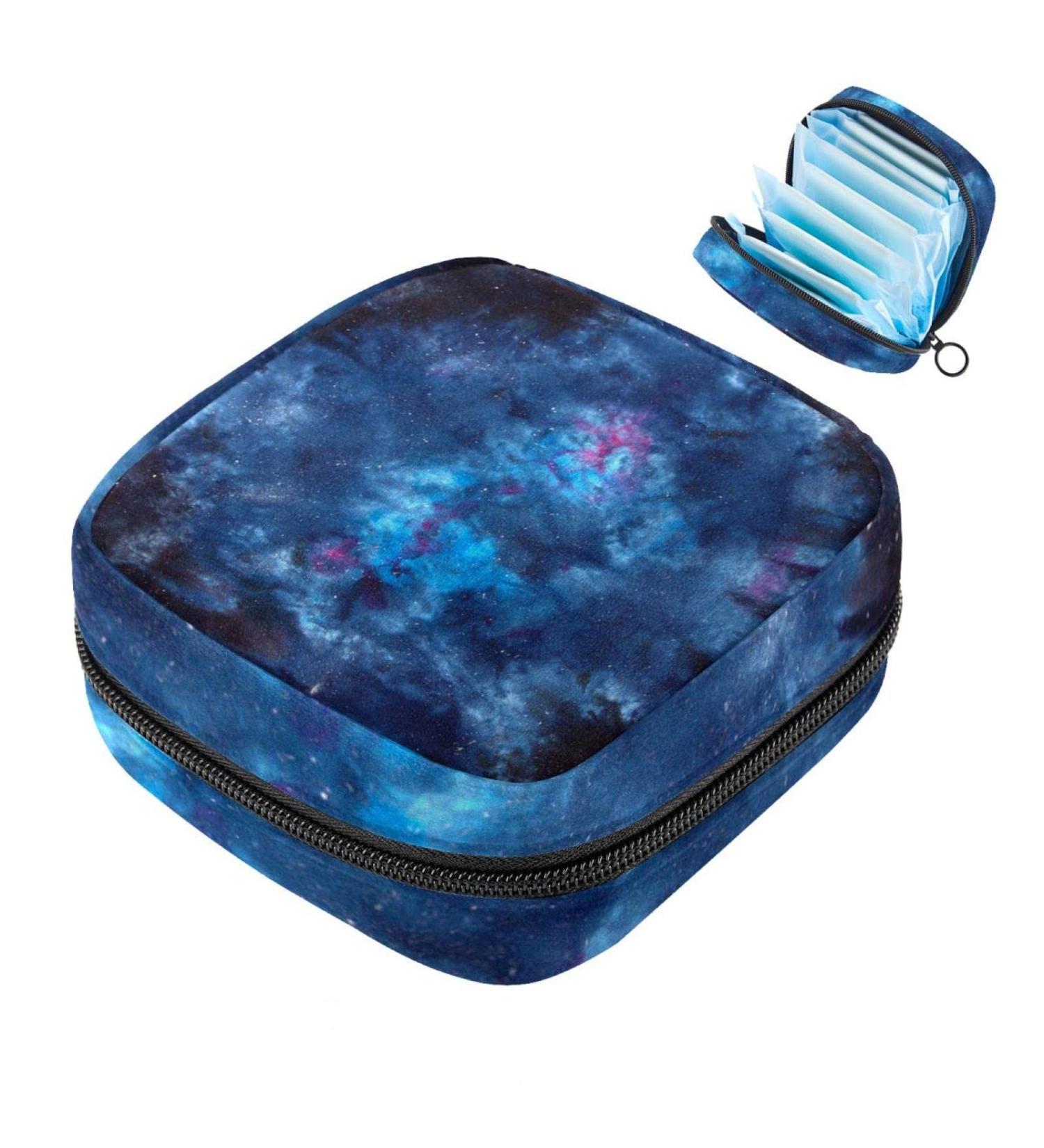 Galaxy Tie Dye Menstrual Cup Pouch | Sanitary Napkin Storage Bag for Women | Portable Zipper Tampons Holder for Purse | First Period Kit for Teen Girls - Buy Online on GoSupps.com
