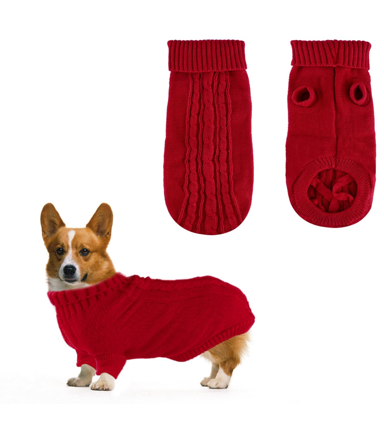 Jodsen Turtleneck Dog Jumper Winter Warmer Pet Clothes Dog Sweater Hoodies Vest Coat Outfit Thicken Soft Pet Apparel Knitted Pullover Small Medium Pets Dogs Puppy Cats -Red (Large) - Buy Online on GoSupps.com