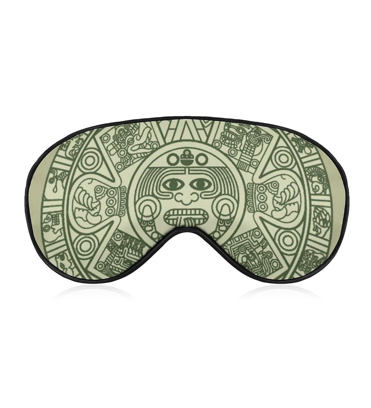 Mexico Mayan Aztec Calendar Sleep Mask Eye Cover for Sleeping Blindfold with Adjustable Strap Blocks Light Night Travel Nap for Men Women - Buy Online on GoSupps.com