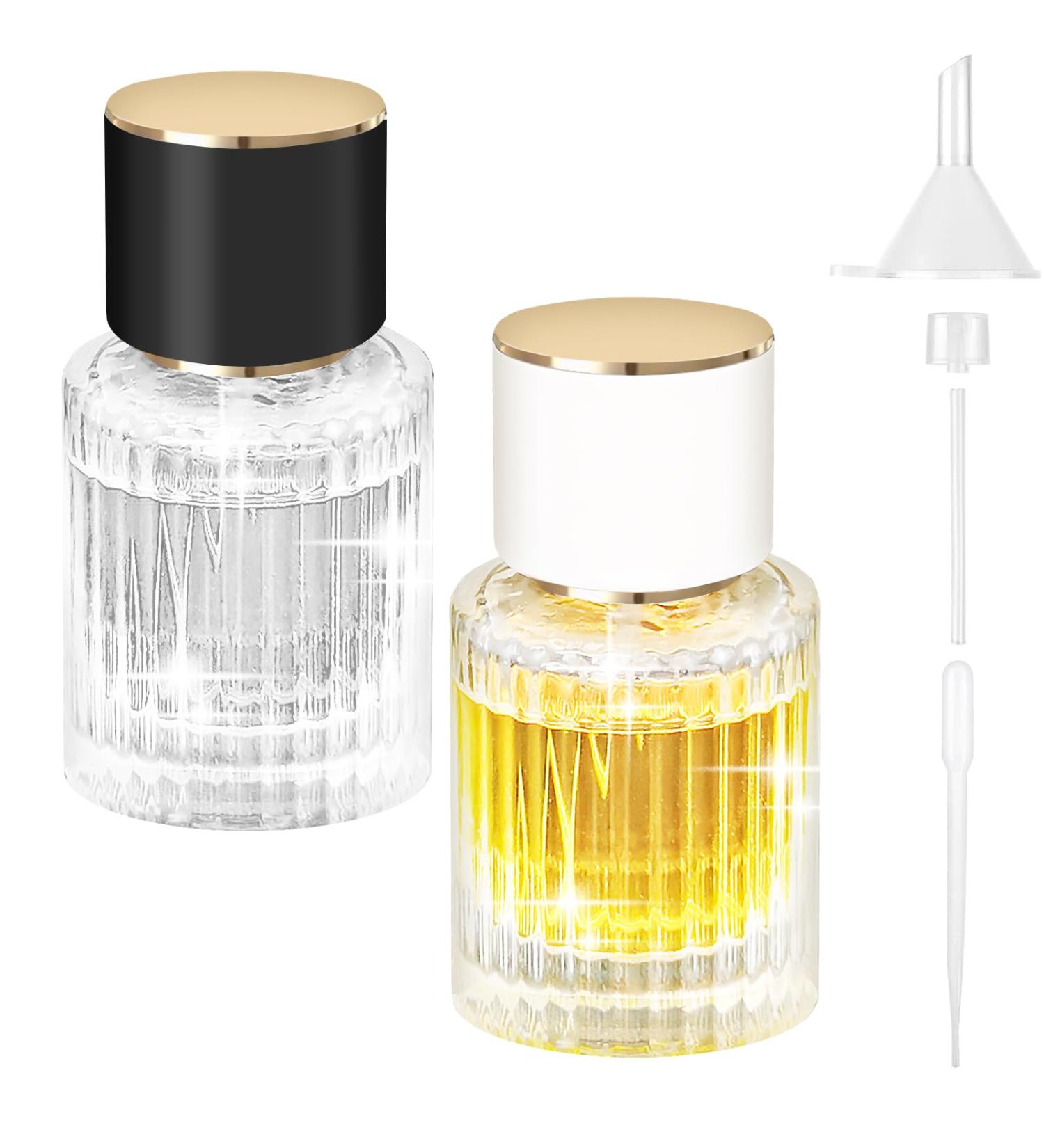 Ysimple 2Pcs 30ml Round Travel Perfume Glass Spray Bottle Refillable Perfume Atomiser Portable Clear Glass Empty Bottle Large Cosmetic Fine Mist Atomizer for Travel Perfume Replacement - Buy Online on GoSupps.com