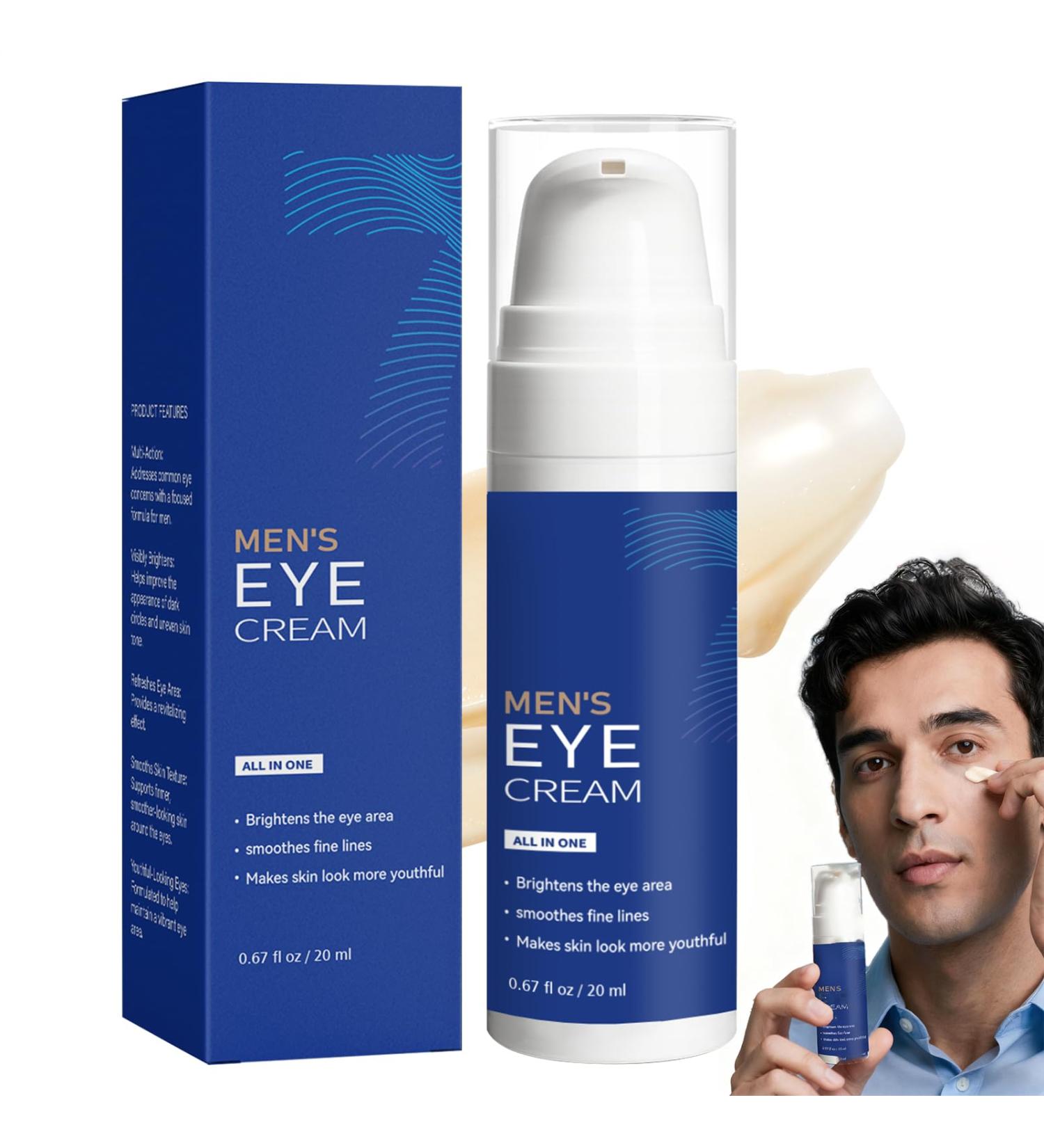 Mens Eye Bags Treatment Cream Instant Eye Serum for Dark Circles Wrinkle Smoothing Serum with Peptide & Collagen Lightweight Moisturizer - 20ml - Buy Online on GoSupps.com