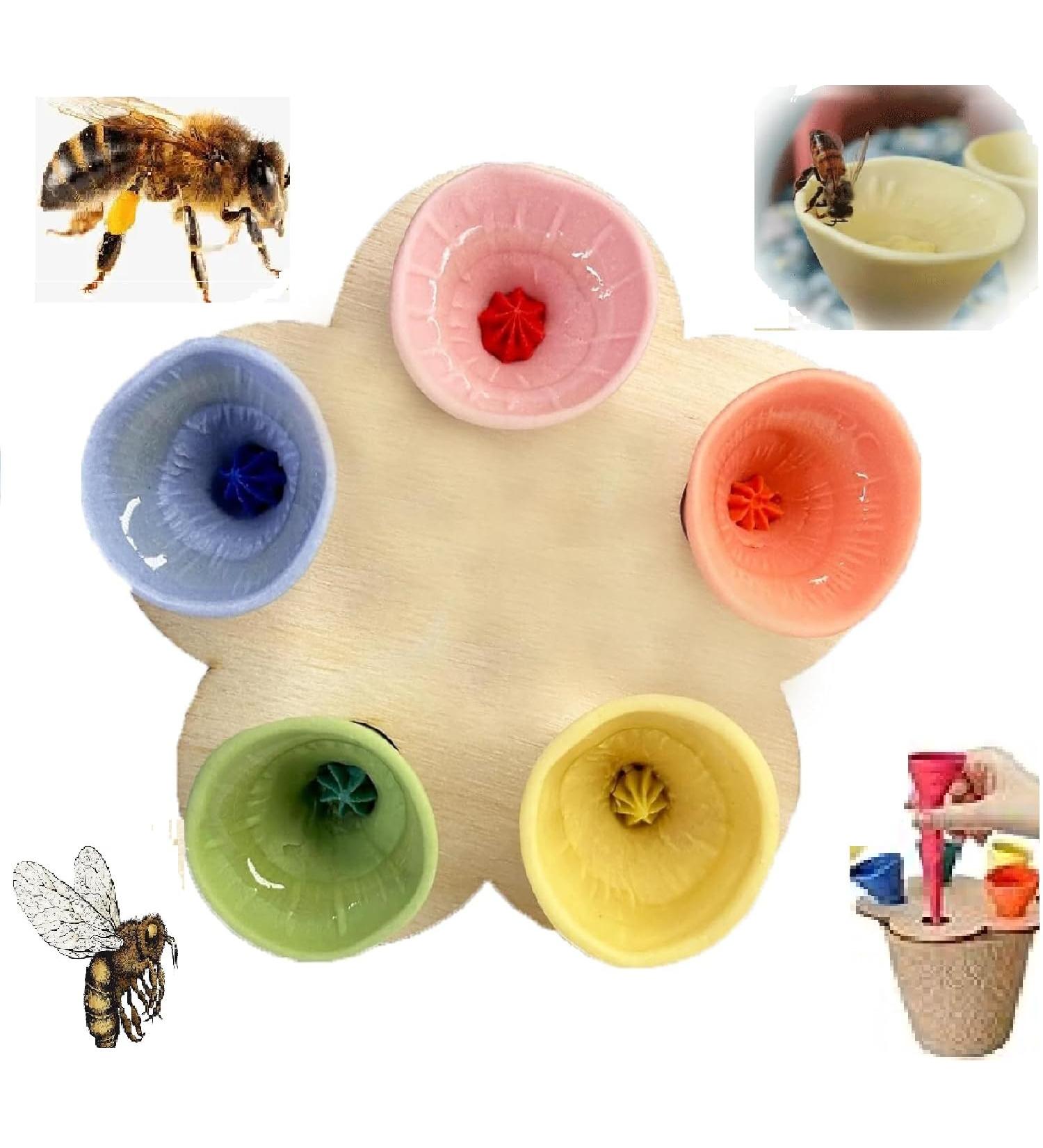Bee Insect Drinking Cups for Garden Bee Cups for Thirsty Bees Garden Bee Cups Pollinators Bee Drinking Cups for Garden bee water feeder Bee Cups Bee Drinking Cups for Garden (Colors  - Buy Online on GoSupps.com