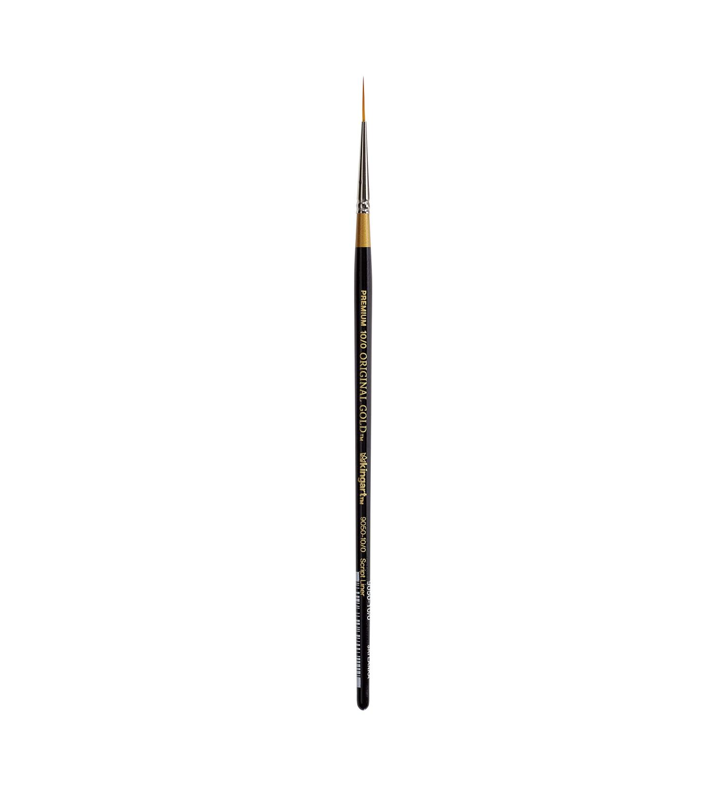 KINGART Original Gold 9050-10/0 Script Liner Series Premium Golden Taklon Multimedia Artist Brushes