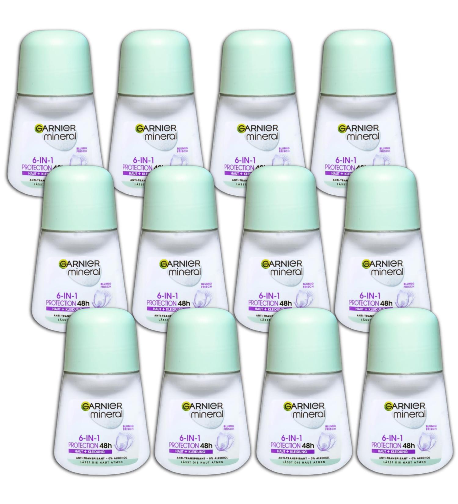 Garnier Garnier Mineral Roll-On Deodorant 48H Protection 6 in 1 12 x 50 ml Pack of 12