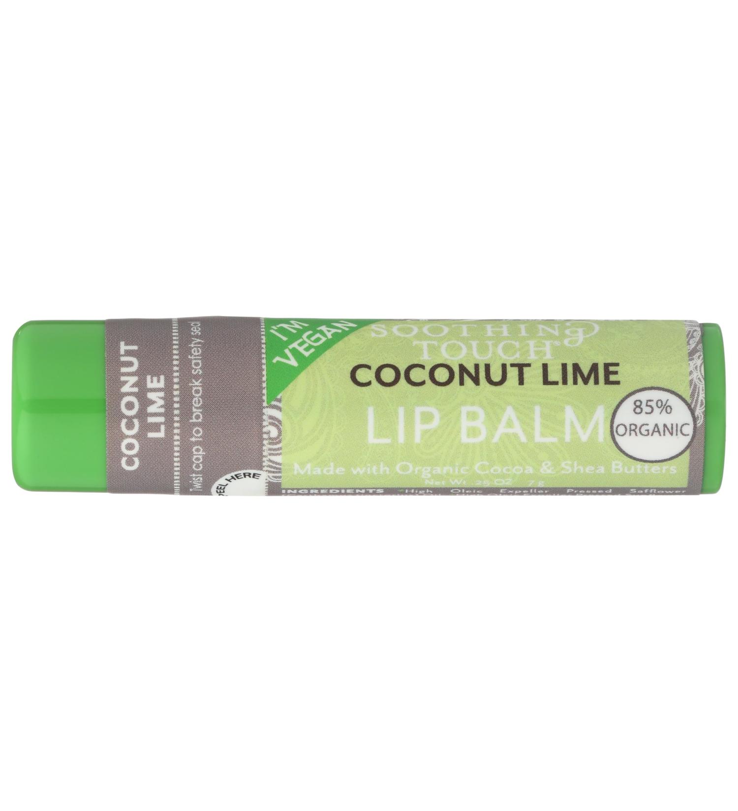 Soothing Touch Organic Coconut Lime Lip Balm | Moisturizing & Natural | 0.25 oz - International Shipping Available - Buy Online on GoSupps.com