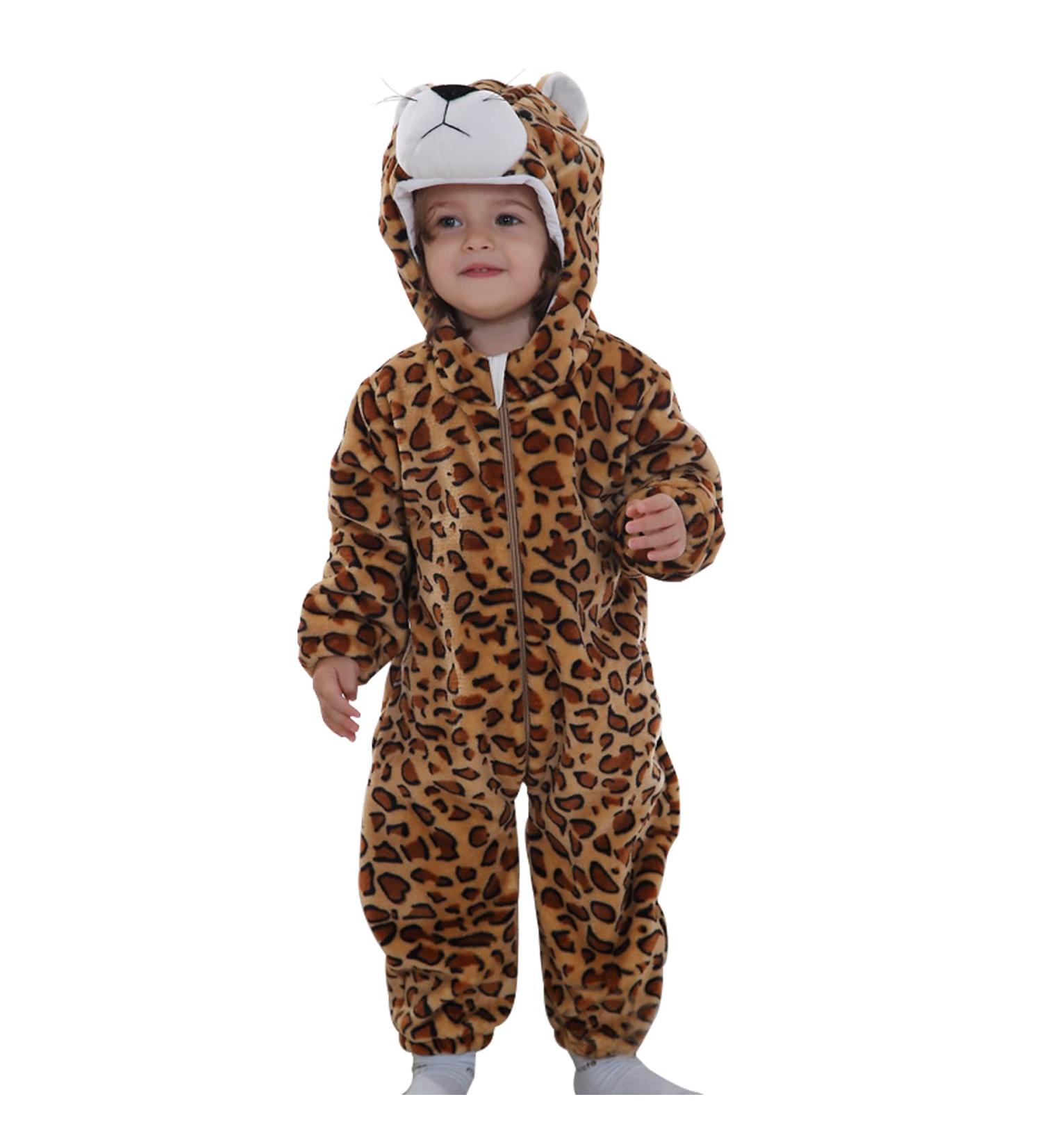 Doladola Unisex Baby Hooded Leopard Romper - 18-24 Months | Toddler's Cartoon Animal Jumpsuit for Infants - Buy Online on GoSupps.com