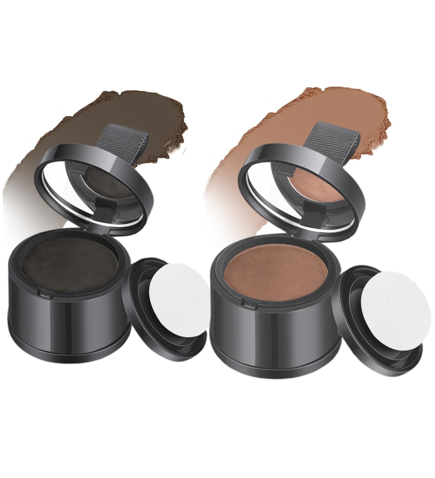 2Pcs Root Touch Up Powder Windproof & Sweatproof Hairline Powder for Women & Wen Natural Stain-Proof Hair Loss Concealer Hairline Powder for Thinning Hairline Black & Brown Black Brown - Buy Online on GoSupps.com