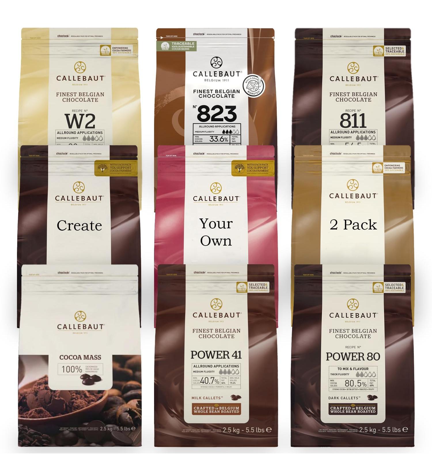 Callebaut Custom | 2.5kg Chocolate Callets | Choose from 9 Flavours | Recieve 2x2.5kg Bags - Buy Online on GoSupps.com