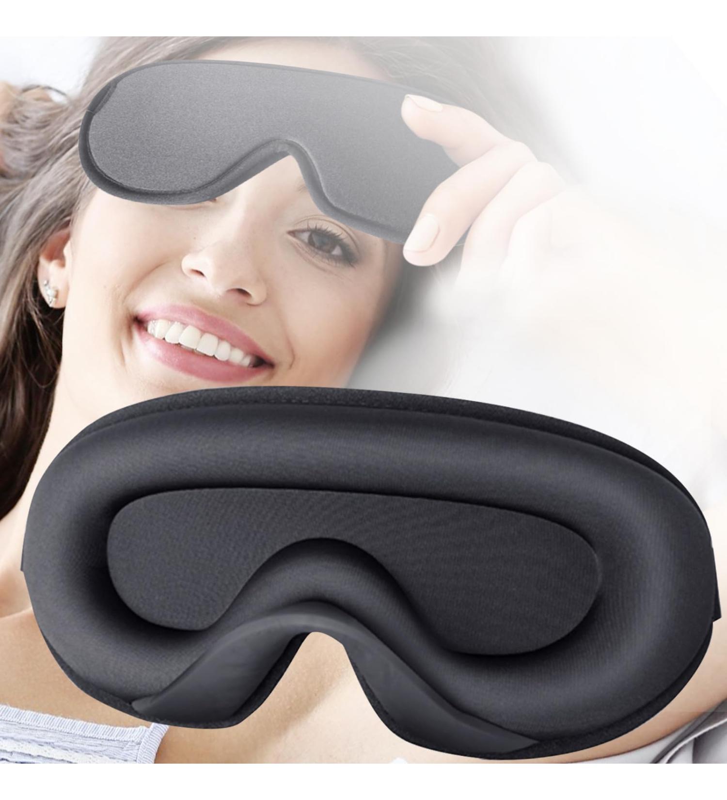 Premium 3D Sleep Mask for Uninterrupted Sleep - 100% Light Blocking Soft & Breathable Blindfold for Travel & Naps - Ideal for Men & Women - Buy Online on GoSupps.com