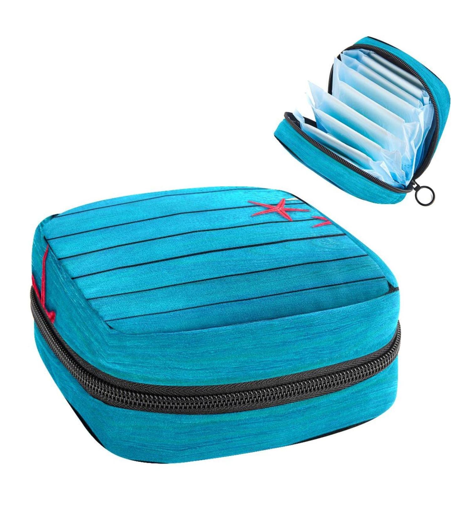 Womens Bonds Storage Bags - Portable Period Kit & Pocket Feminine Product Bag in Blue Wood | Stylish & Functional for Women & Girls - Buy Online on GoSupps.com