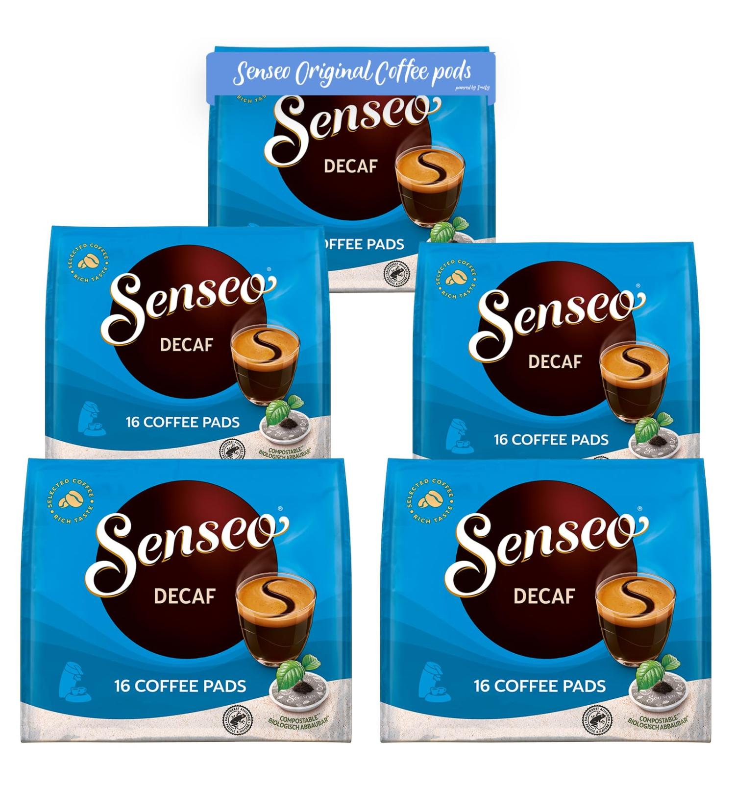 Buy Senseo Decaf Coffee Pads - RA-Certified Decaffeinated Pods (5 x 16) - International Shipping Available - Buy Online on GoSupps.com