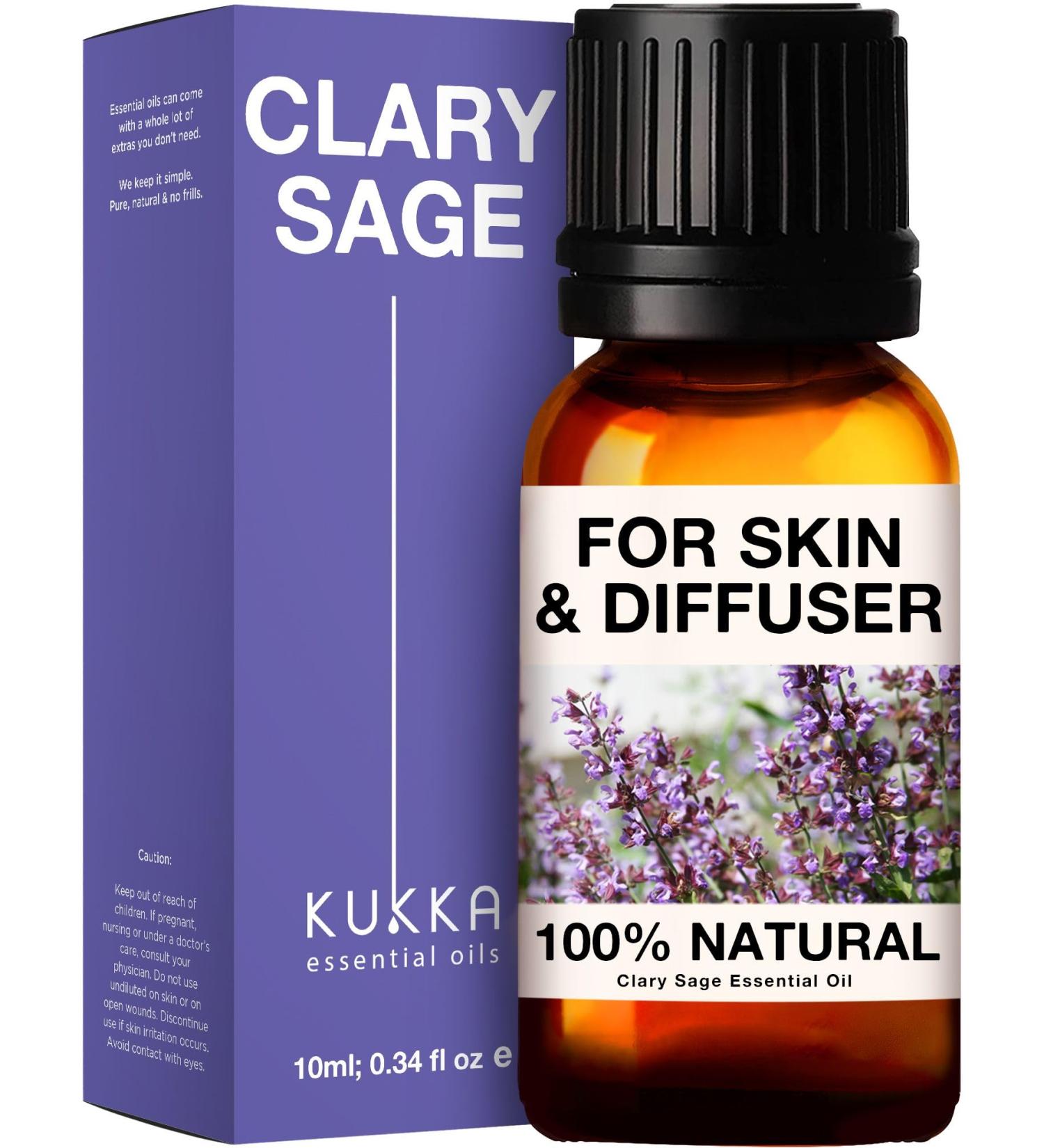 Kukka Clary Sage Essential Oil - 100% Natural Oil for Skin, Hair Growth & Aromatherapy - 10 ml - Buy Online on GoSupps.com