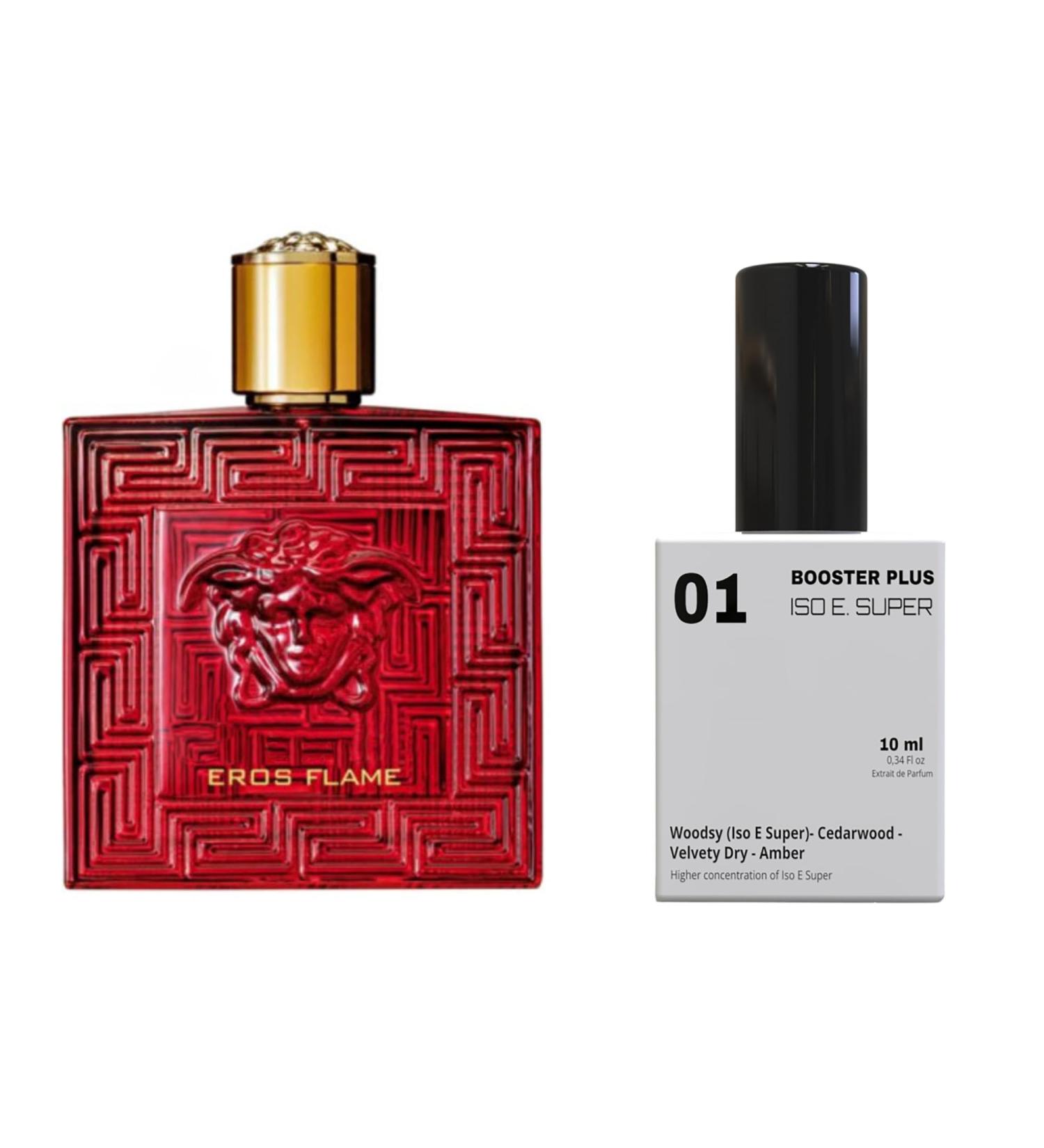 PERFUME BOOSTER PLUS (ISO E SUPER-MOLECULE 01) TO EROS FLAME Give power to your original perfume 12 hours long lasting Large Bottle not included It is only a reference (ISO E SUPER-MOLECULE 01)