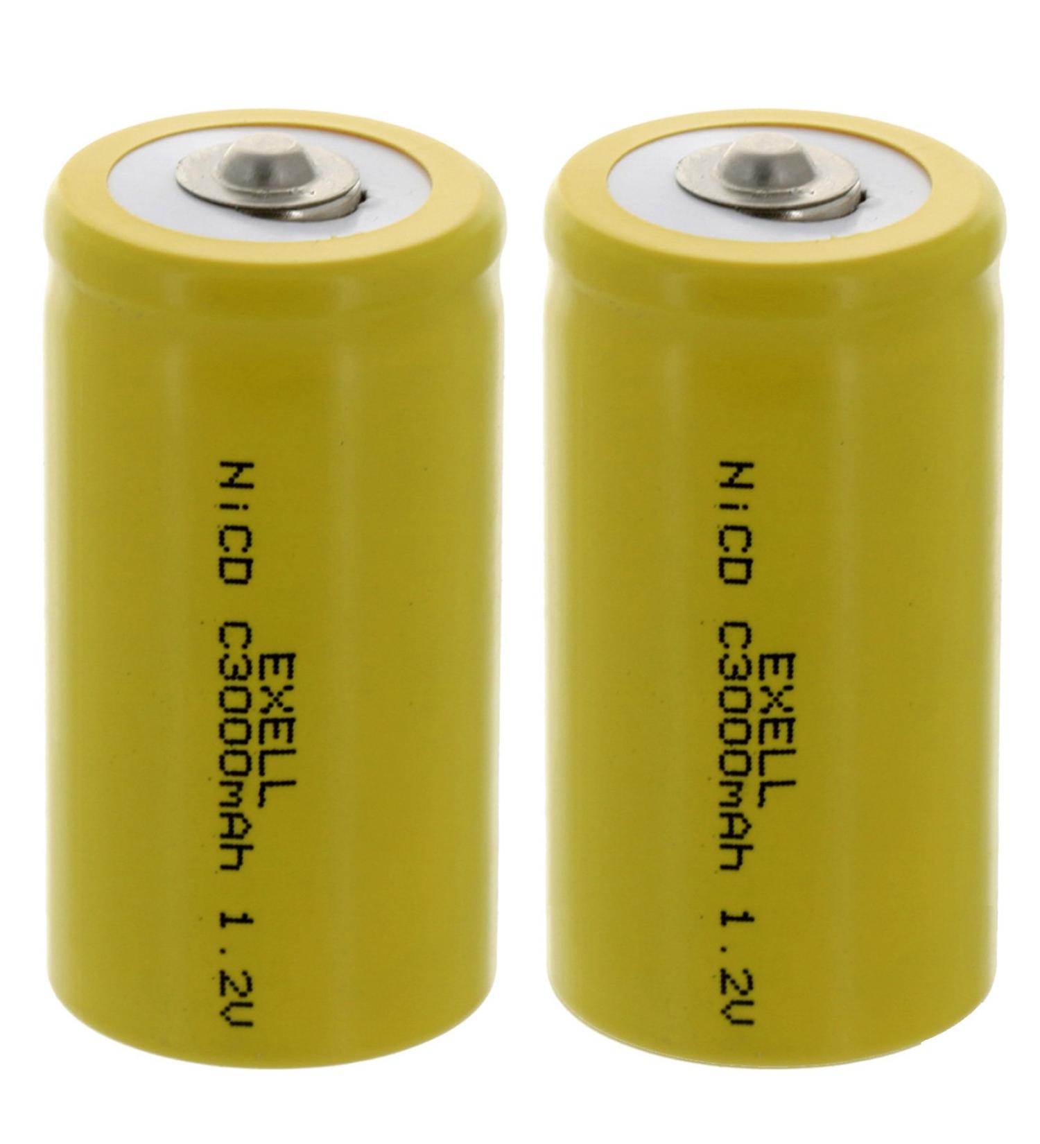 Buy Exell C Size 1.2V 3000mAh NiCD Rechargeable Batteries (2-Pack) - Ideal for Toys Flashlights RC Devices & More - International Shipping Available - Buy Online on GoSupps.com