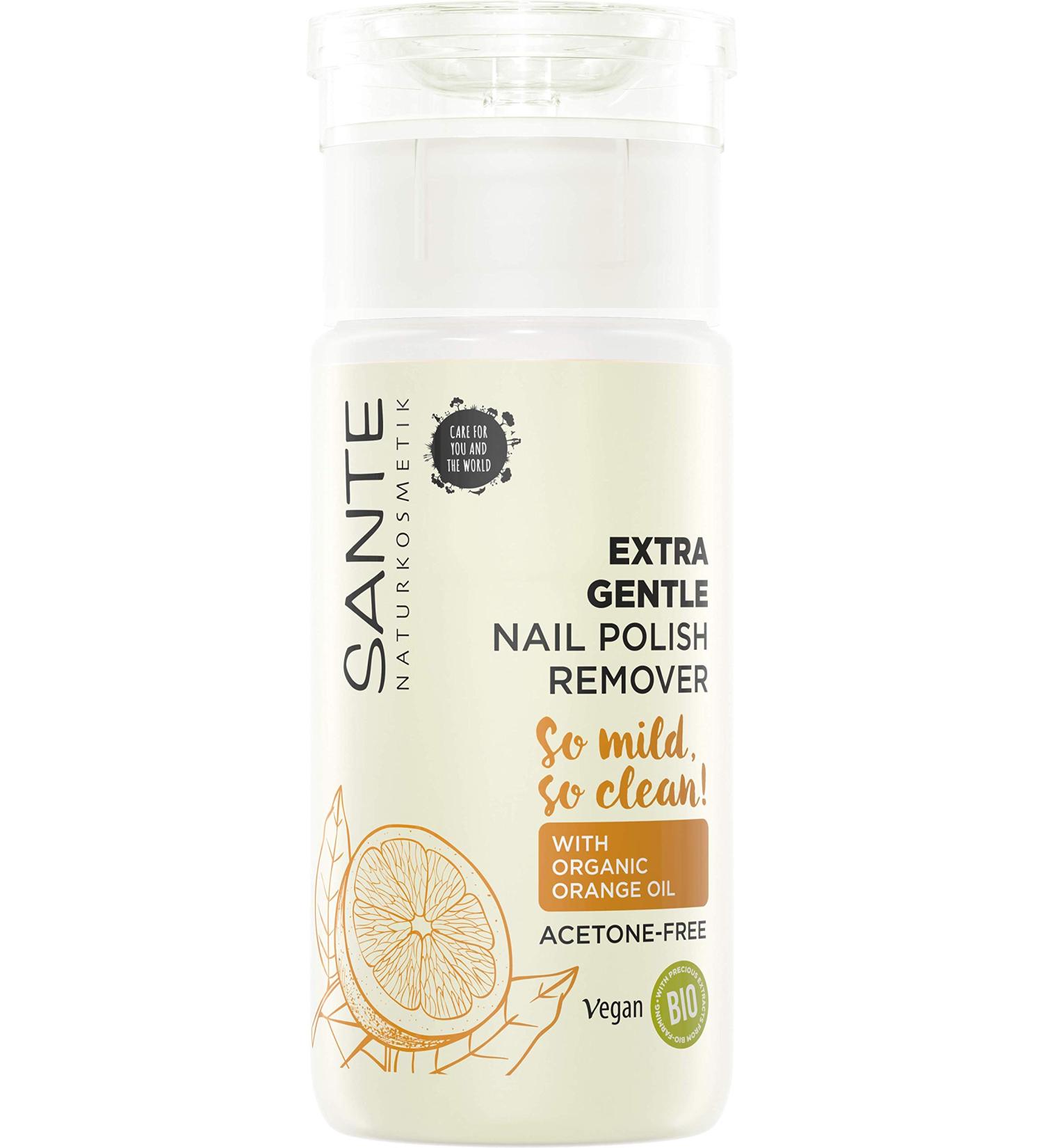 Buy Sante Natural Cosmetics Extra Gentle Nail Polish Remover | Acetone-Free Vegan Made with Organic Orange Oil & Alcohol | 100ml Best for Gentle Nail Care - Buy Online on GoSupps.com