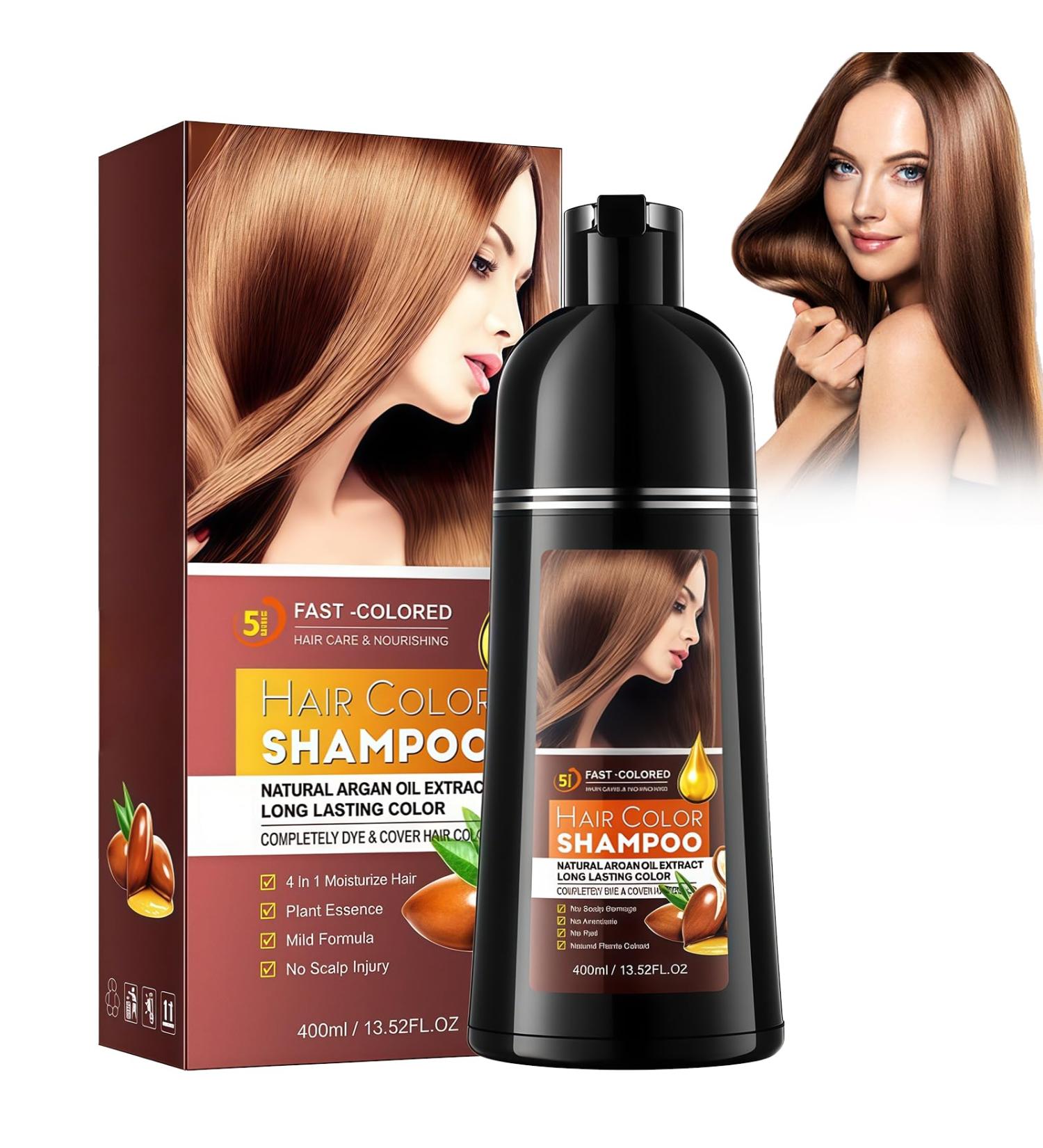 ChaneeHann Hair Color Brown 400 ml 3in1 Hair Dye Shampoo with natural plant extracts against gray and white hair fast coverage for men and women - Buy Online on GoSupps.com