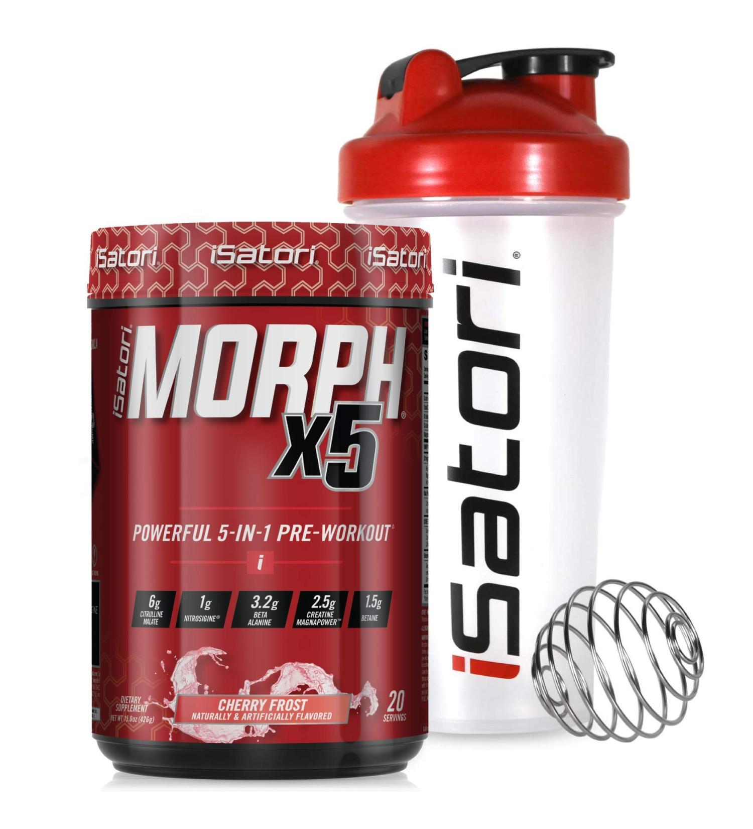 iSatori Morph Xtreme Intense Pre Workout - Bombsicle (20 Servings) Classic Blender Bottle (Clear Bottle with Red Top) - Buy Online on GoSupps.com