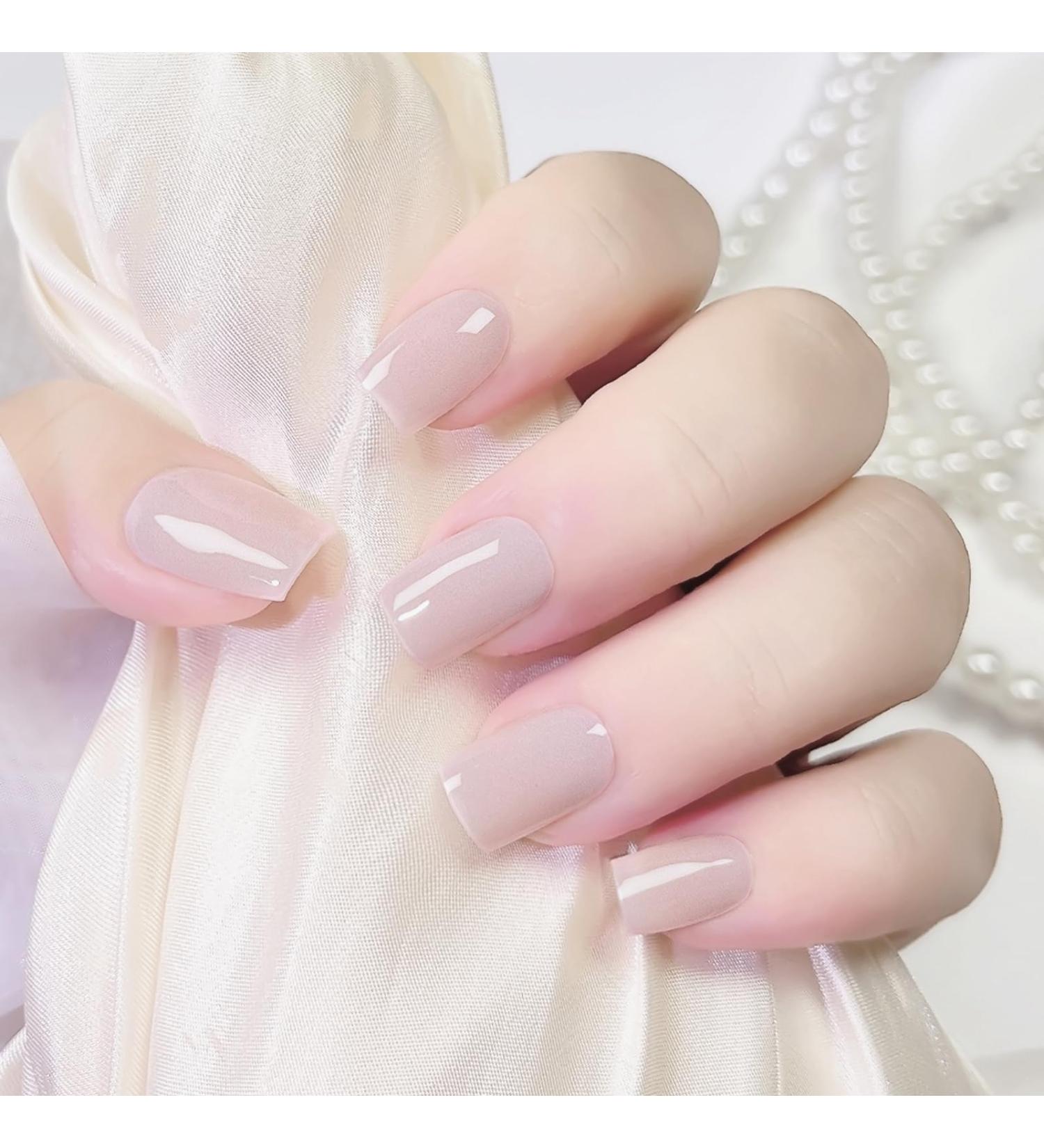 20Pcs Semi Cured Gel Nail Strips Nude Beige Gel Nail Art Stickers Long-Lasting Waterproof Gel Polish Nail Wraps for Women Girls Nail Decoration Includes 2 Prep Pads Nail File & Wooden Stick - Buy Online on GoSupps.com