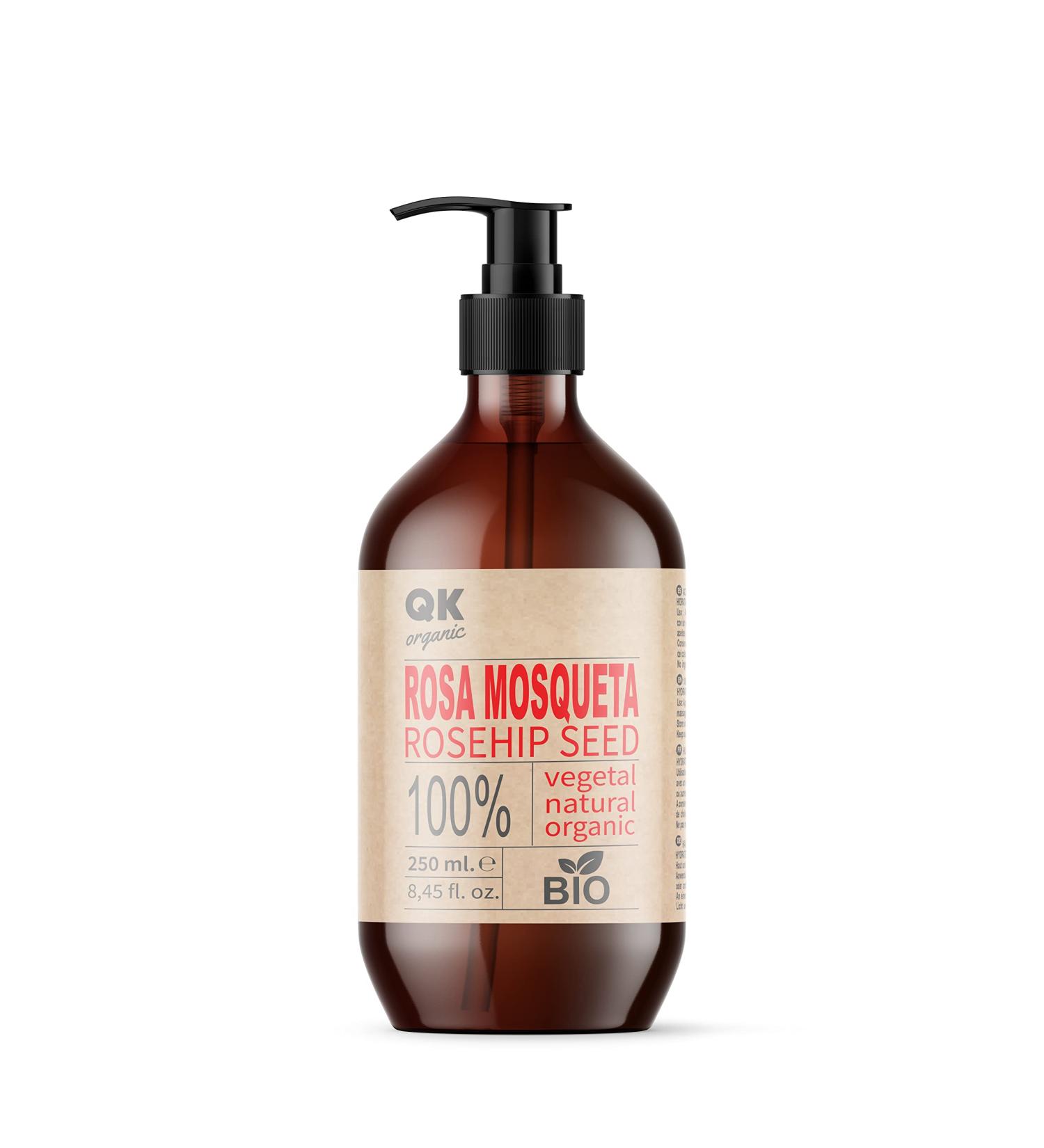 Rosehip Oil 100% Pure Organic Vegan - 250 ml - for Scars and Stretch Marks - Anti-Wrinkle Anti-Aging - BIO - Cold Pressed - Buy Online on GoSupps.com