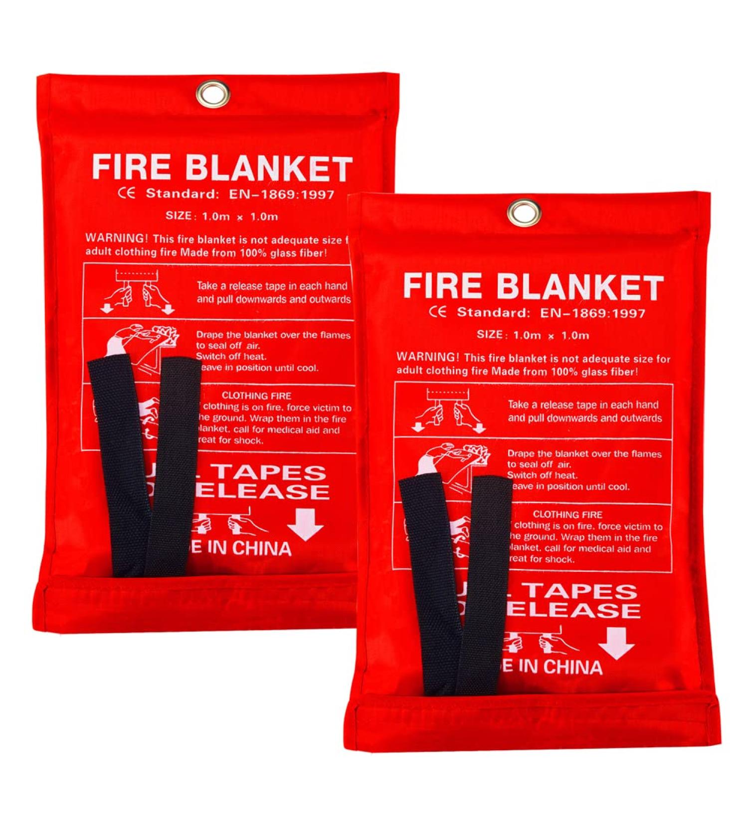 Altfun Fire Blanket 2 Pack (39.3x39.3) | Fiberglass Emergency Survival Suppression Blanket for Home, Kitchen, Camping, Grill, Car, Welding | Fire Guardian Safety Tool - Buy Online on GoSupps.com