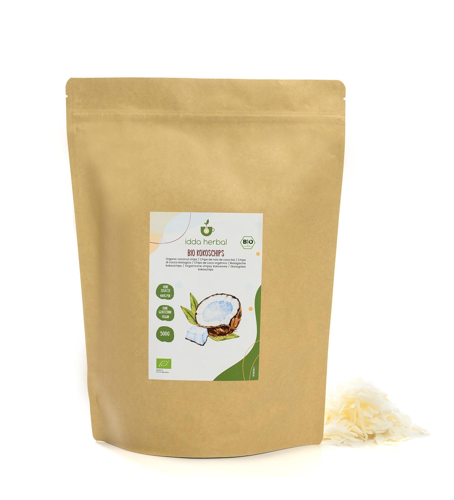Organic Coconut Chips (500g) Unsweetened and Unroasted Organic Cultured Coconut Chips 100% Natural and Pure Ready to Eat Vegan - Buy Online on GoSupps.com