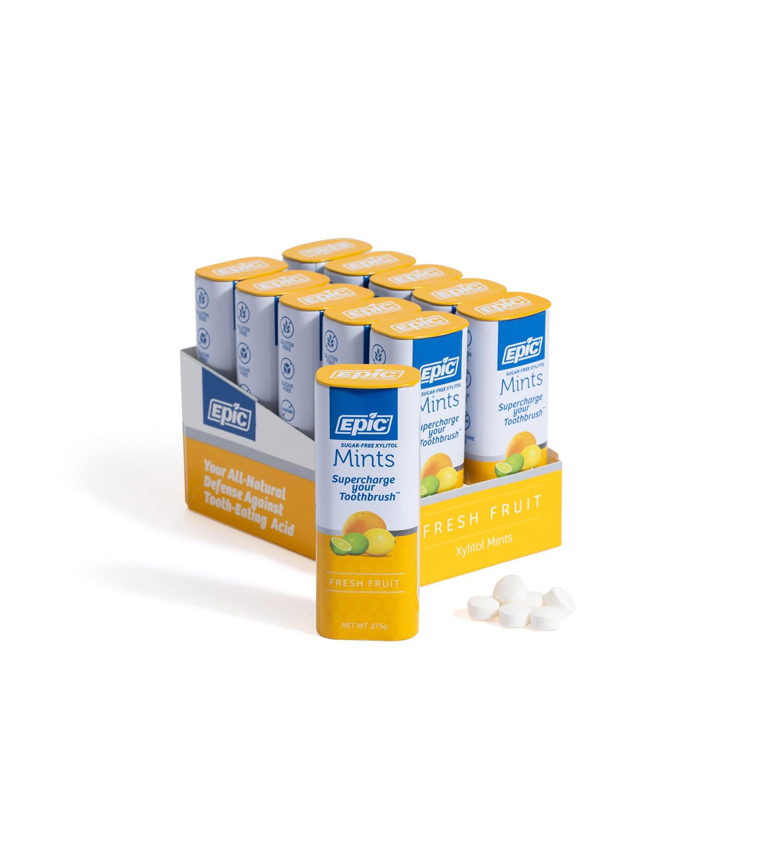 Epic Dental Xylitol Fruities Candies - Sugar-Free Fresh Fruit Flavor, 30g - Buy Online on GoSupps.com