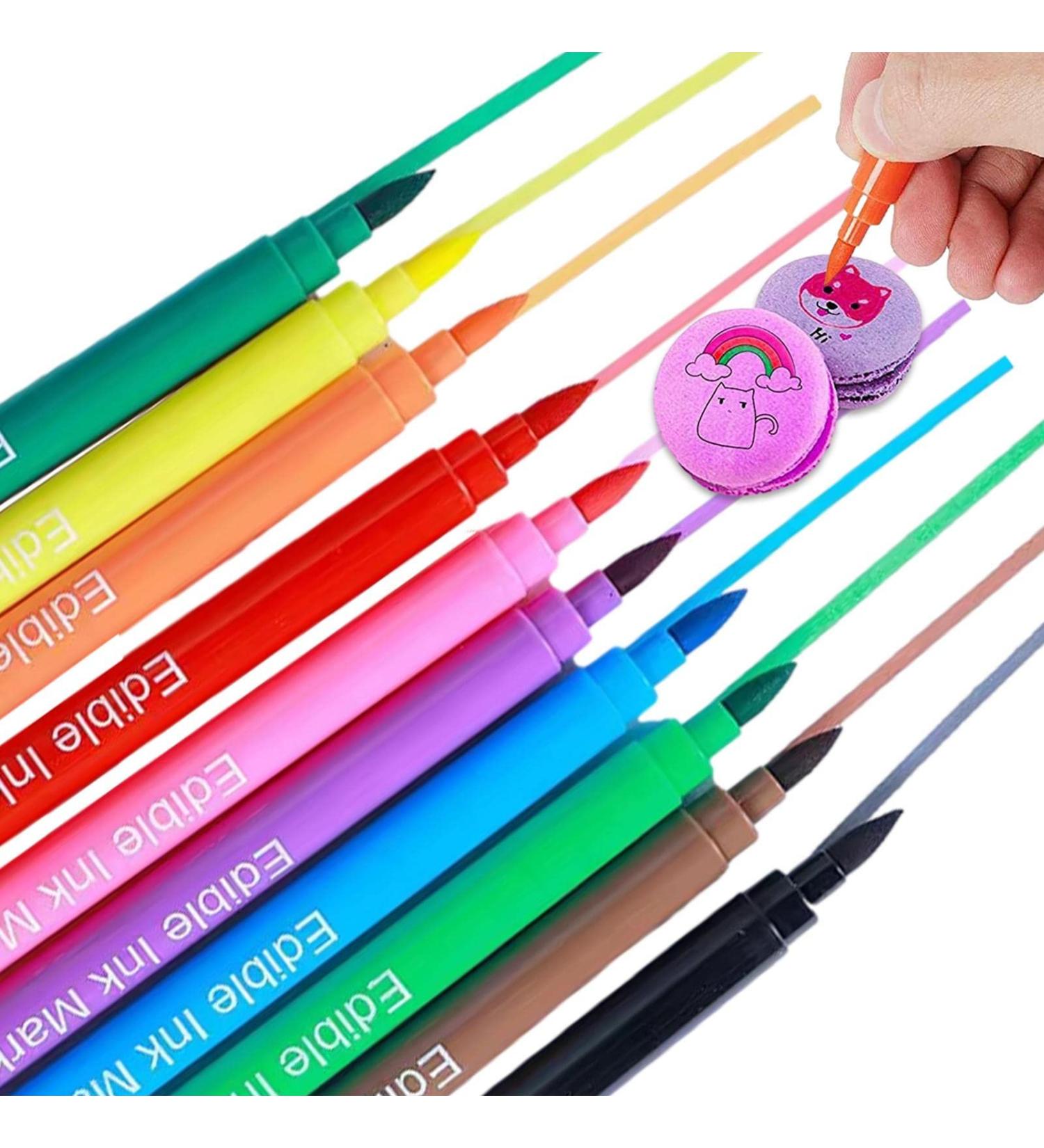 Food Coloring Markers 10 Colors Edible Ink Pens Double Head Available Fine and Thick Tip Food Grade Gourmet Writers for Fondant Cakes Qmisify - Buy Online on GoSupps.com