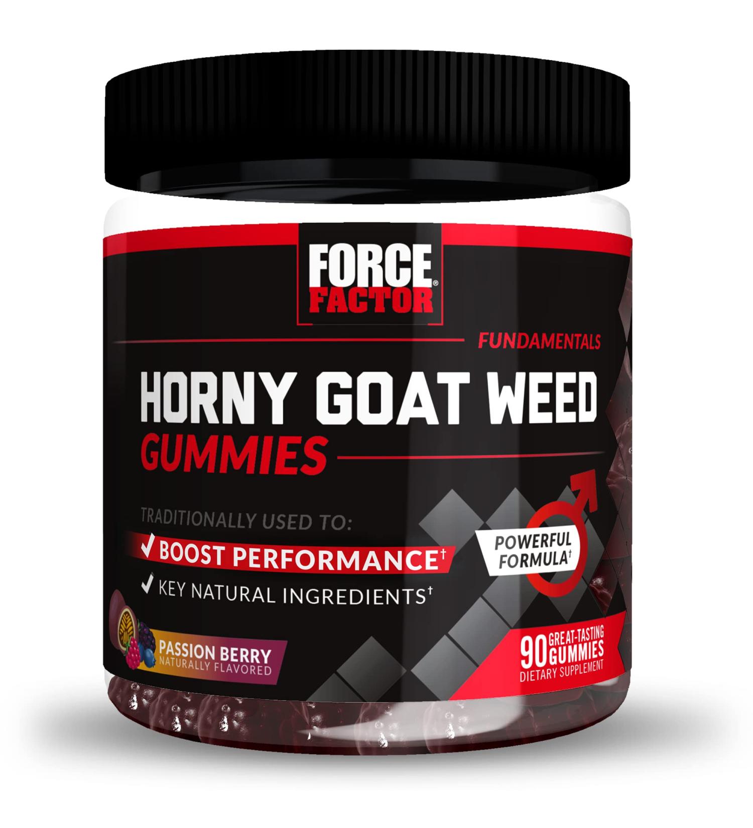Force Factor Horny Goat Weed Gummies for Men - Natural Male Drive Supplement for Superior Absorption - Passion Berry Flavor - 90 Count - Buy Online on GoSupps.com