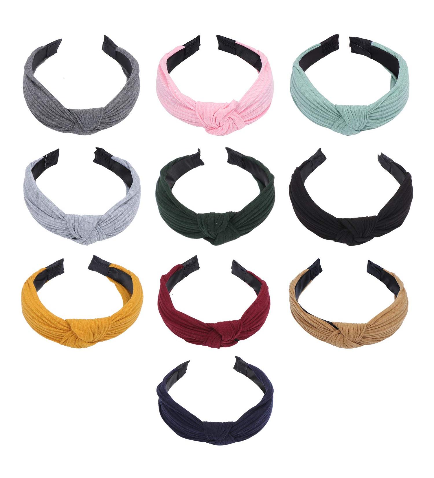 Coolty 10-Piece Elastic Hair Band Set | Stylish Turban Knot Headbands for Women | International Shipping Available - Buy Online on GoSupps.com