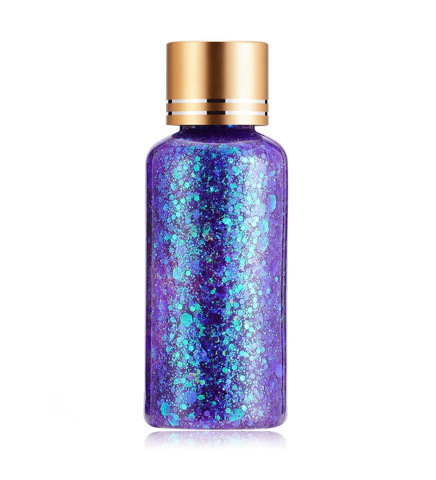 GL-Turelifes Mermaid Chunky Glitter Gel 30ml - Chameleon Glitter for Face, Body, Hair, Nails - Festival Cosmetic with Polarized Sequins - Blue Purple Eyeshadow - Buy Online on GoSupps.com