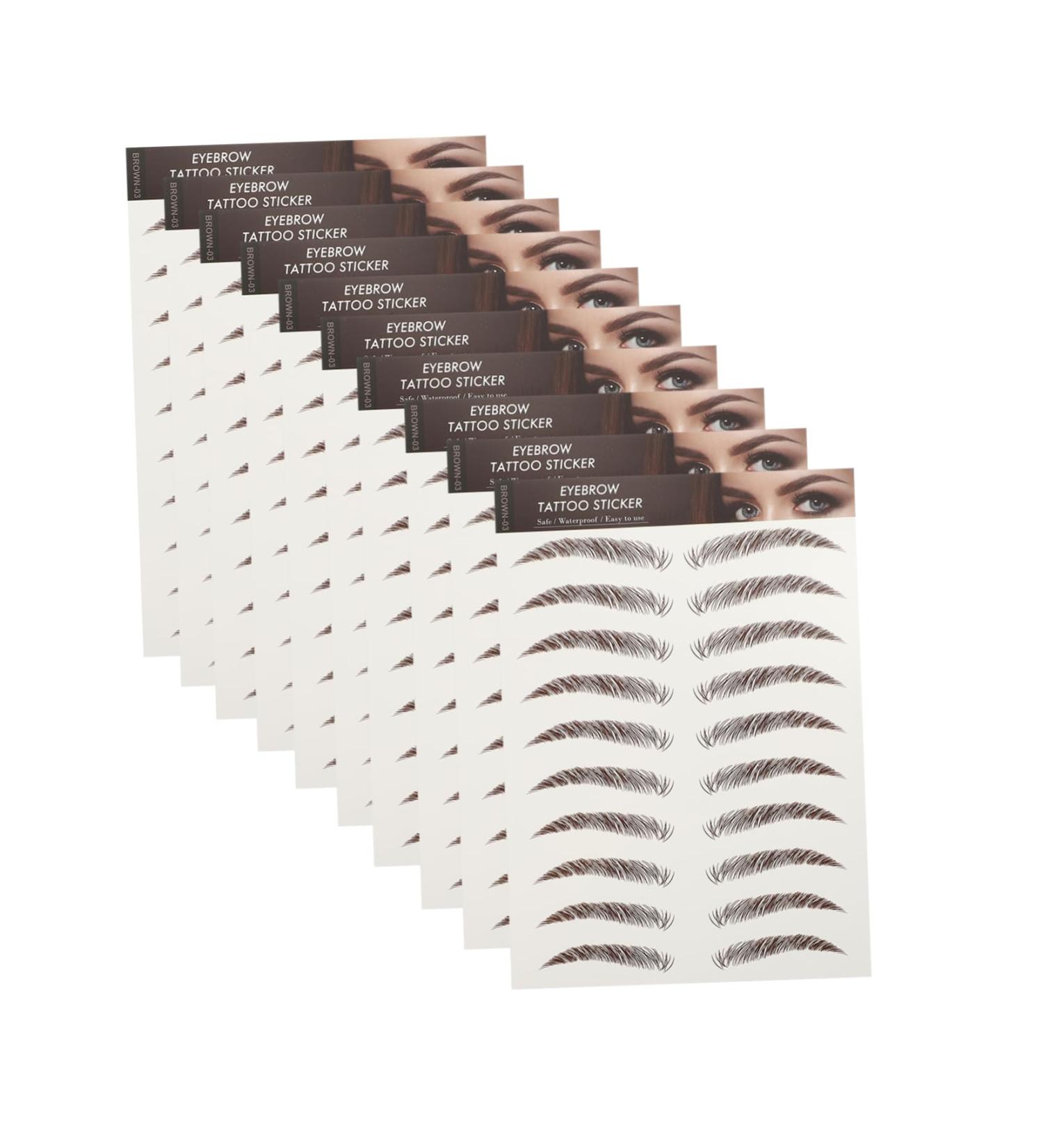 Baluue 9 Sheets Eyebrow Transfer Stickers 6d Eyebrows Stickers Eyebrow Grooming Sticker 21x14.7cm Brown - Buy Online on GoSupps.com